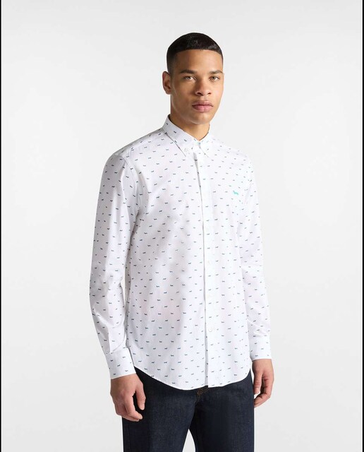 Imagen 0 de Camisa de hombre estampado con logo sutil y manga larga