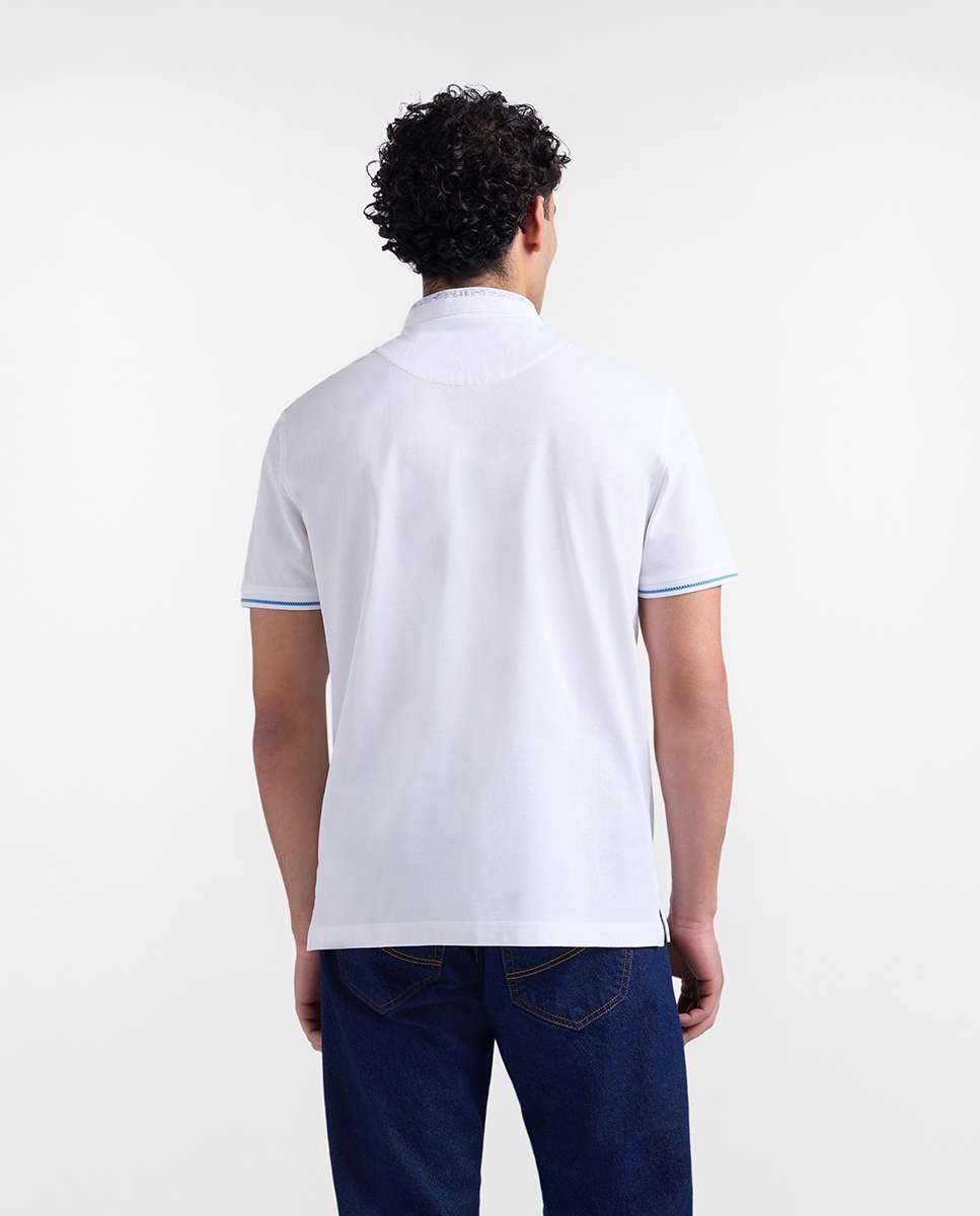 Polo de hombre cuello coreano con contrastes - Harmont&Blaine - Blanco Blanco-2