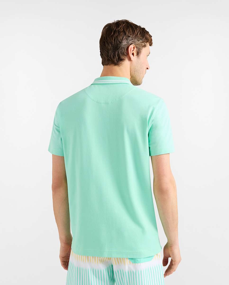 Polo de hombre con cuello de cremallera - Harmont&Blaine - Verde Agua Verde Agua-2