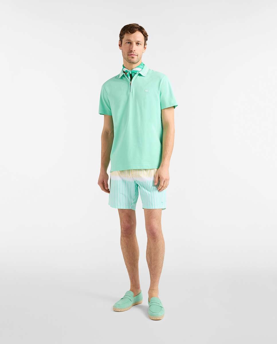 Polo de hombre con cuello de cremallera - Harmont&Blaine - Verde Agua Verde Agua-4