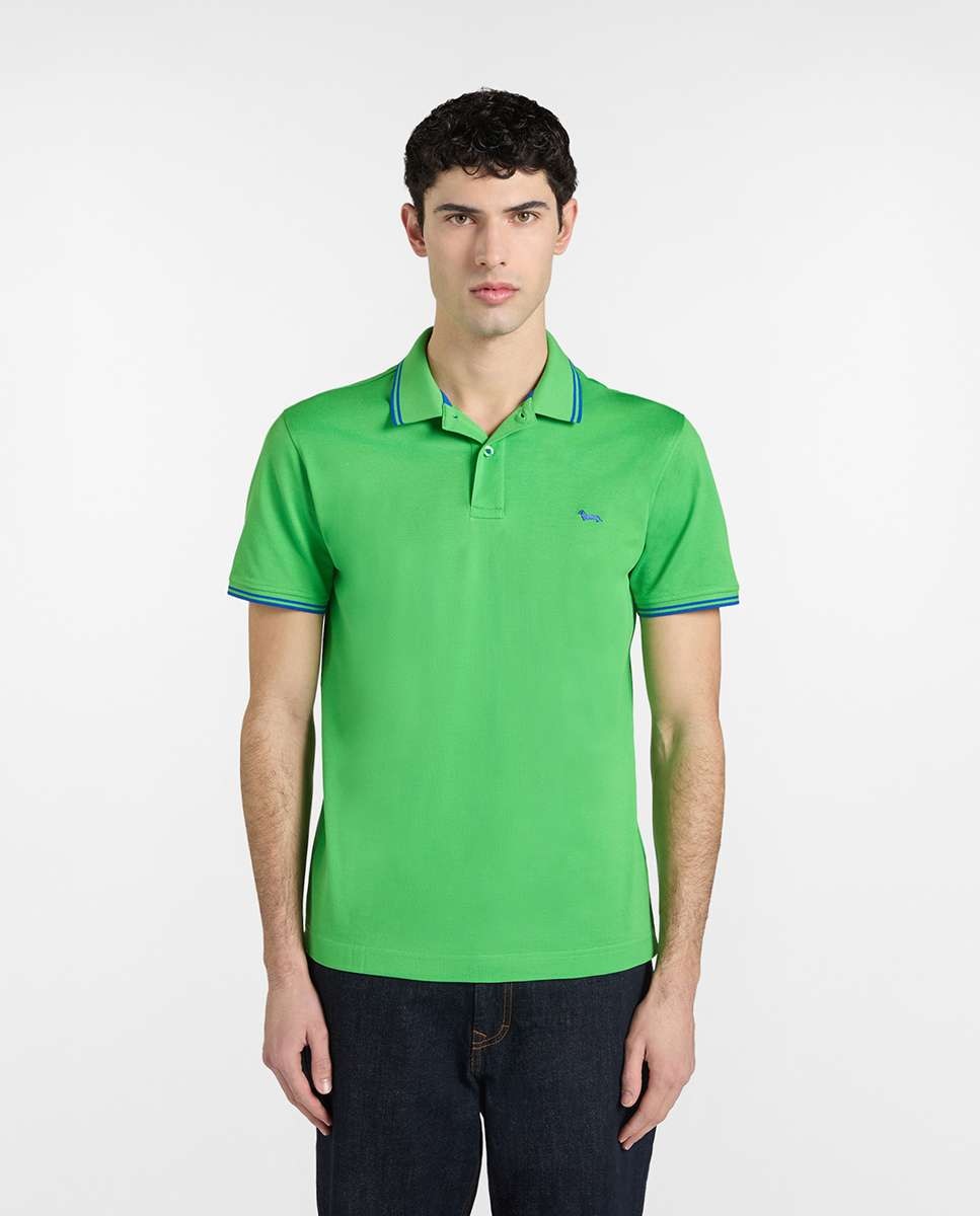 Polo de hombre con detalles en manga - Harmont&Blaine - Verde azulado Verde azulado-1