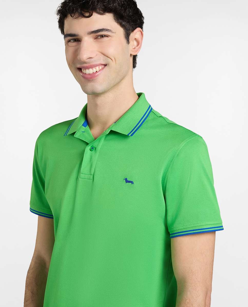 Polo de hombre con detalles en manga - Harmont&Blaine - Verde azulado Verde azulado-3