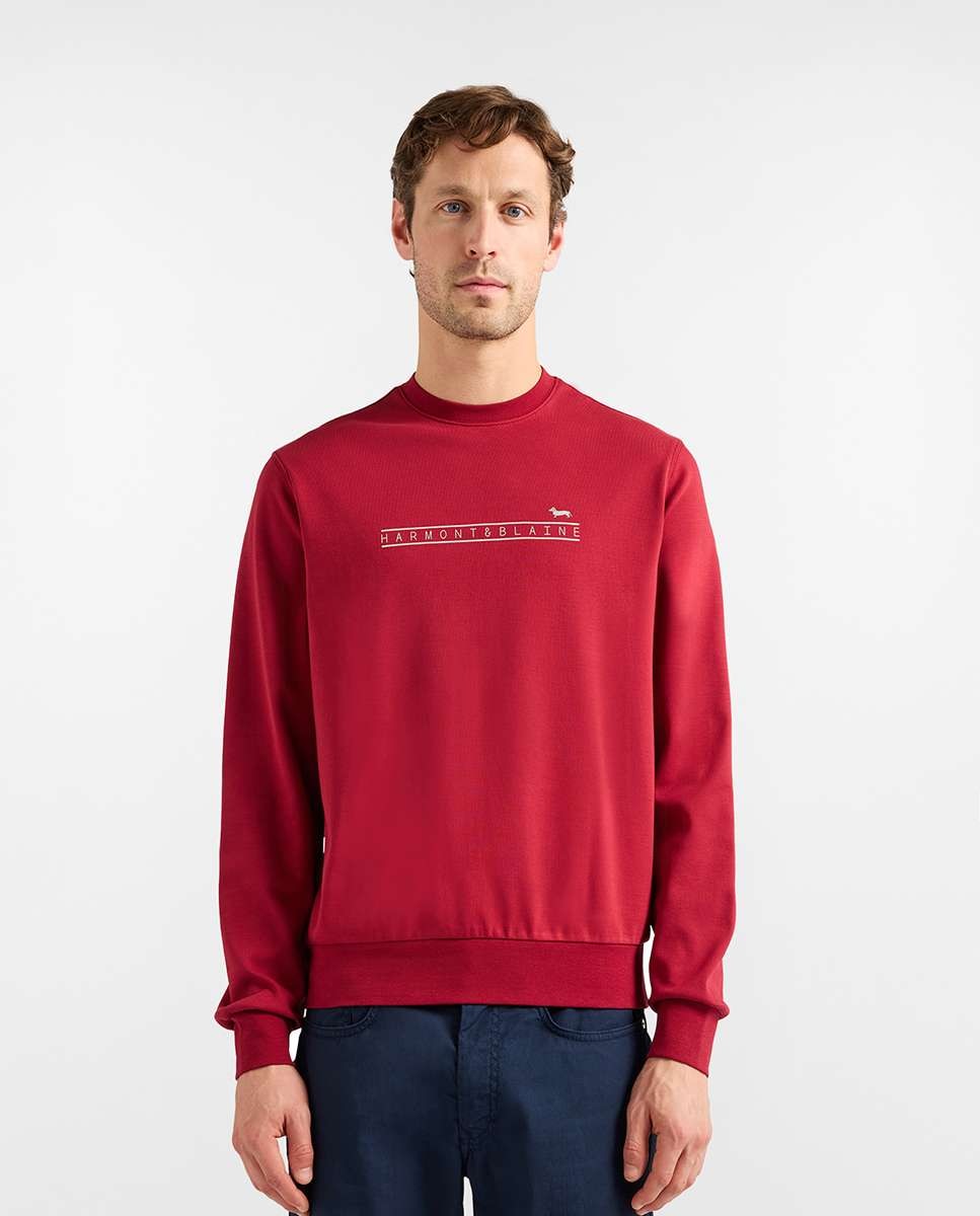 Imagen 0 de Sudadera de hombre con logo estampado Rojo
