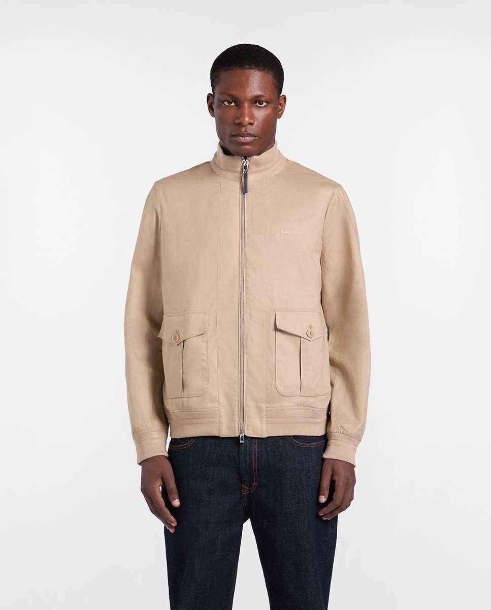 Bomber de hombre de lino impermeable Azul marino Harmont&Blaine · El Corte Inglés — oferta en El Corte Inglés