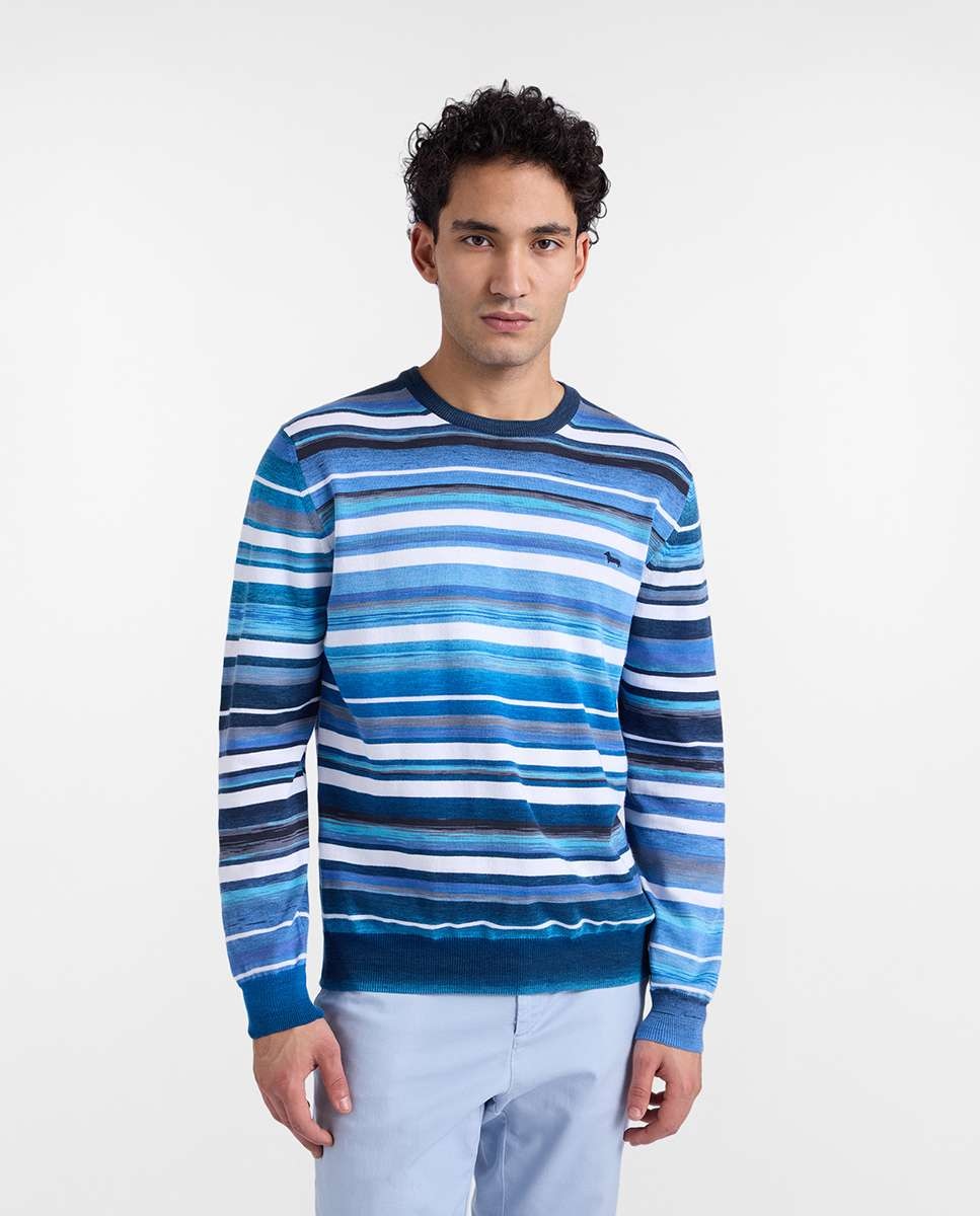 Imagen 0 de Jersey de hombre rayas horizontales Teja
