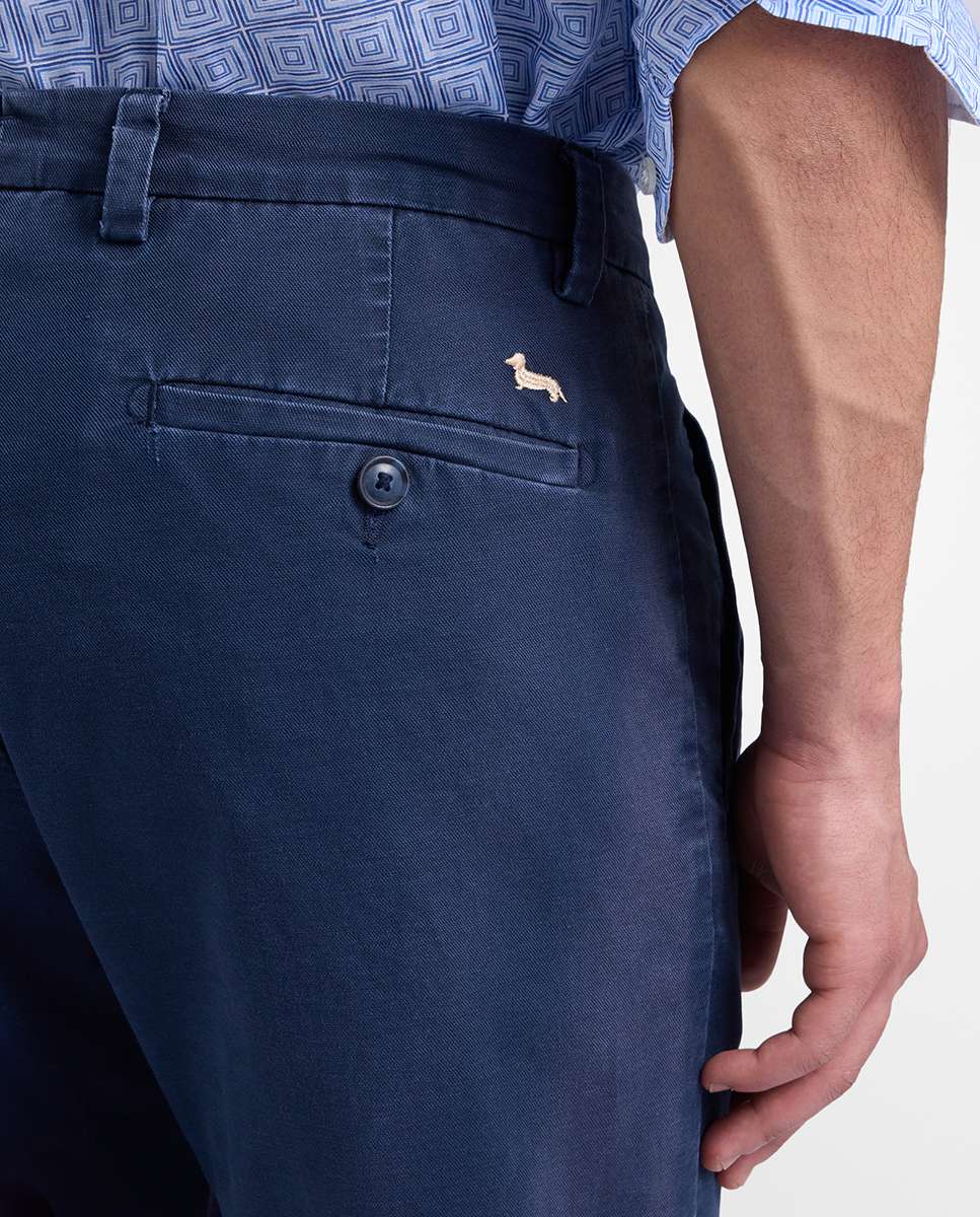 Chinos de hombre doble pinza - Harmont&Blaine - Azul marino Azul marino-3