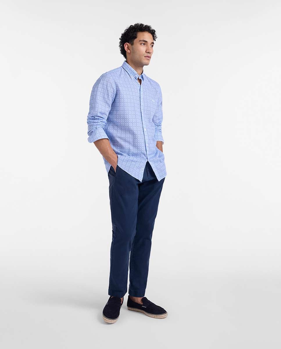 Chinos de hombre doble pinza - Harmont&Blaine - Azul marino Azul marino-4