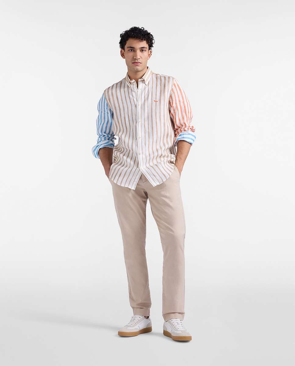Chinos de hombre doble pinza - Harmont&Blaine - Dorado Dorado-4