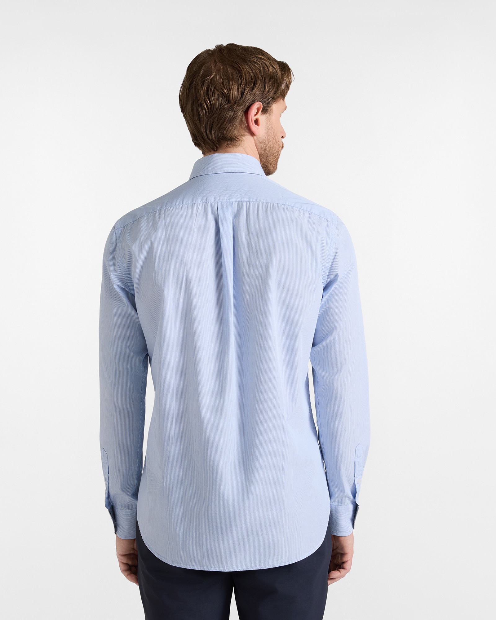 Camisa de hombre de microrayas teñido en hilo de corte regular - Harmont&Blaine - Azul celeste Azul celeste-2