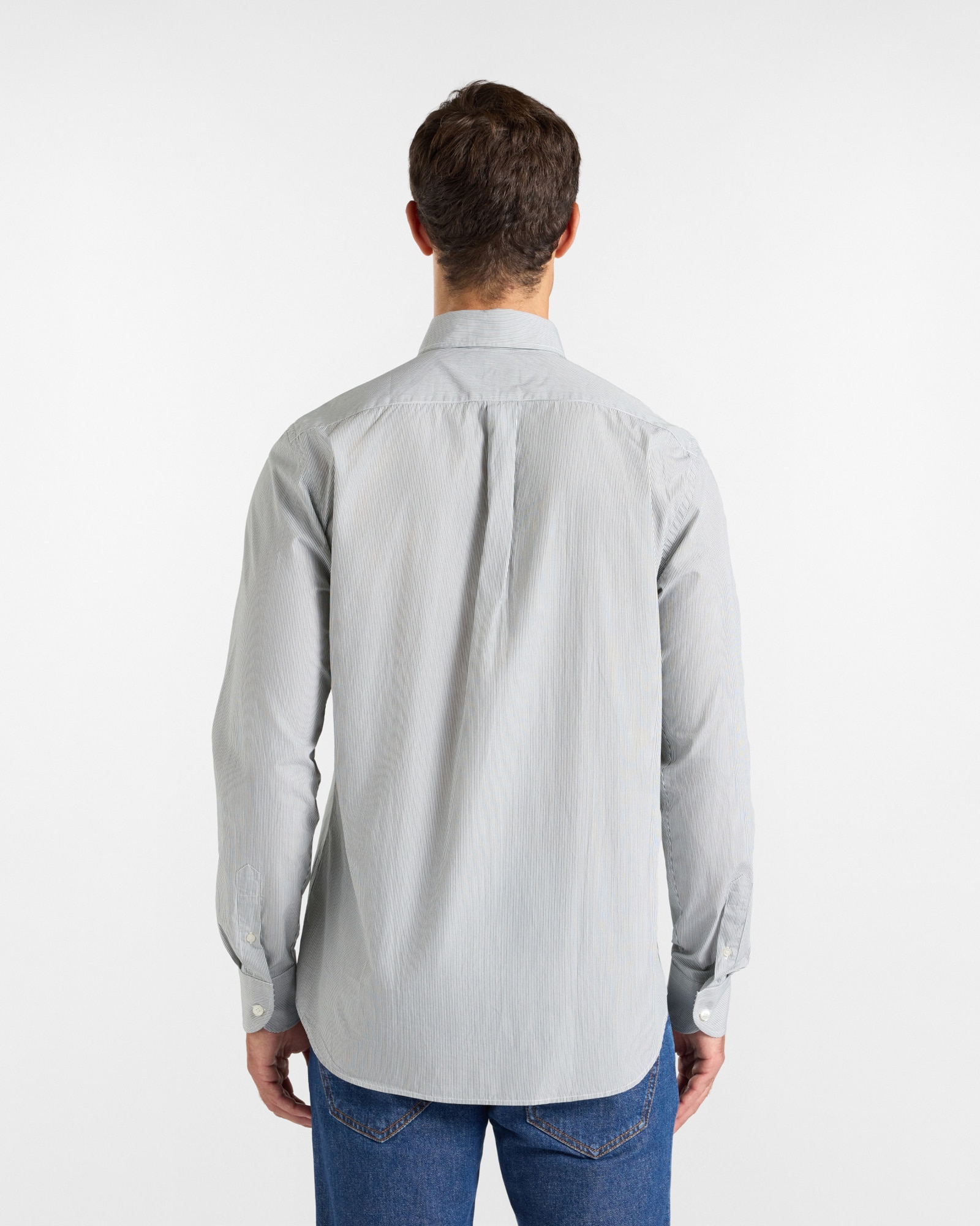 Camisa de hombre de microrayas teñido en hilo de corte regular - Harmont&Blaine - Verde oscuro Verde oscuro-2