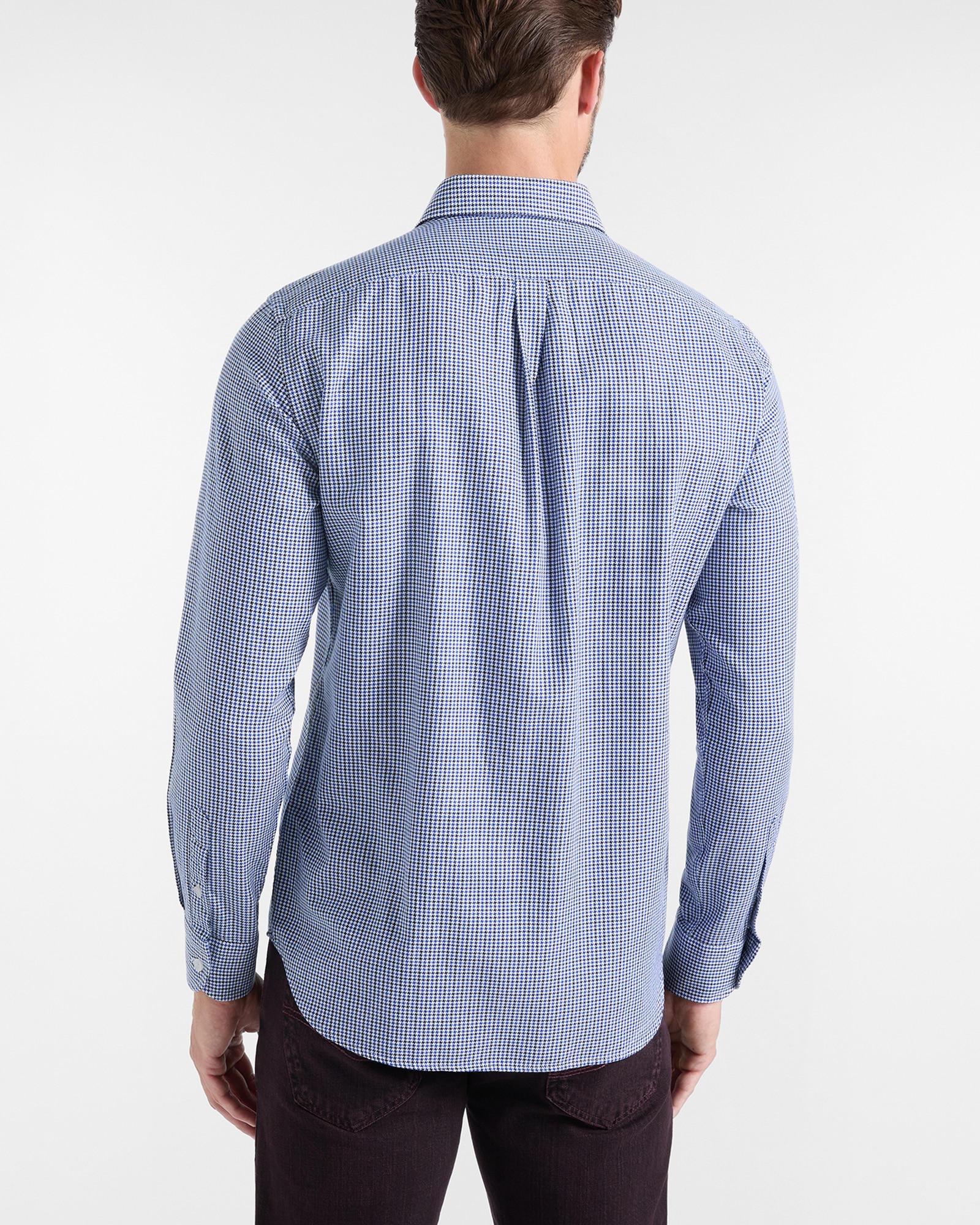 Camisa de hombre en algodón reforzado pata de gallo de corte regular - Harmont&Blaine - Azul marino Azul marino-2