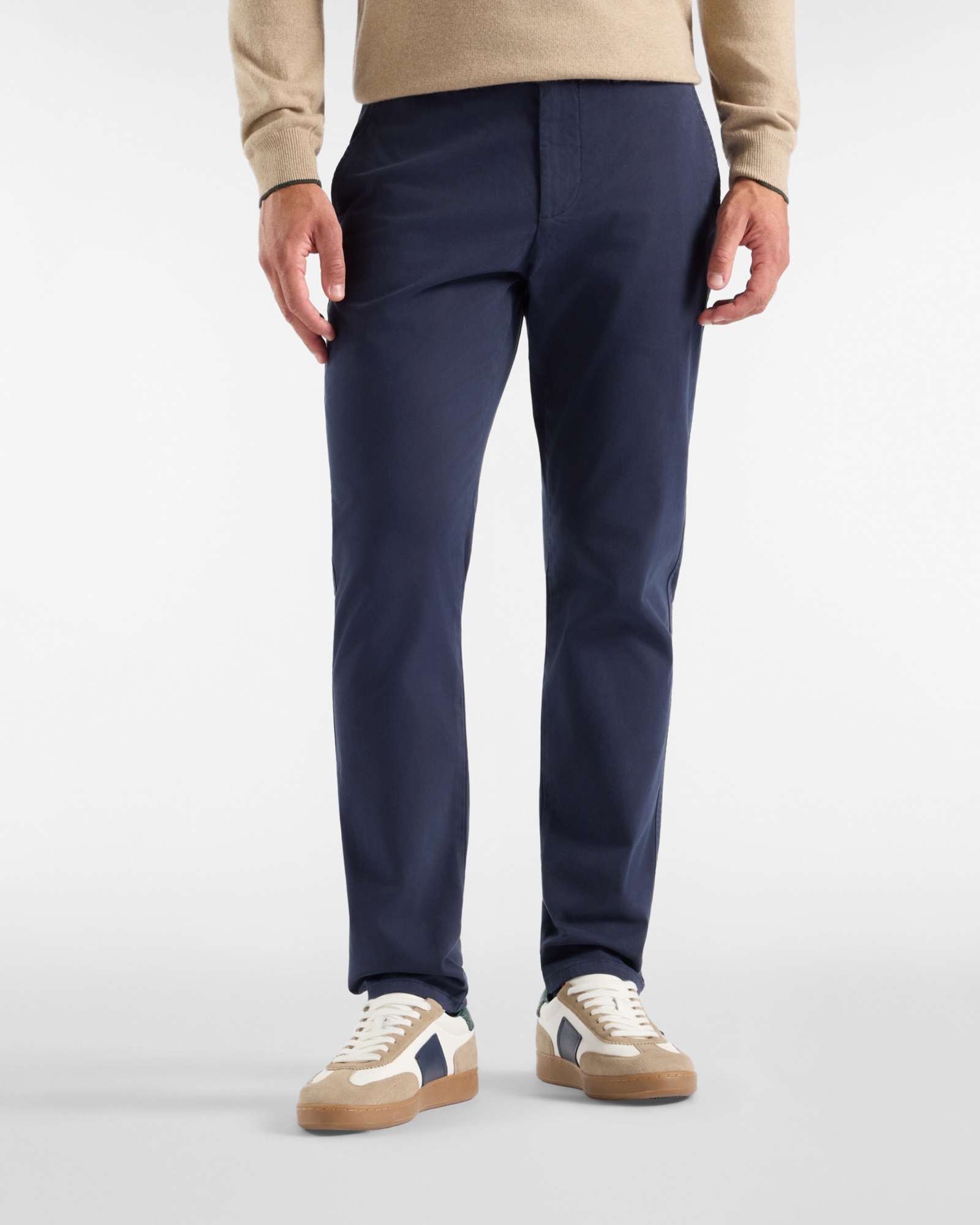 Chino de hombre en algodón elástico corte narrow - Harmont&Blaine - Azul marino Azul marino-1