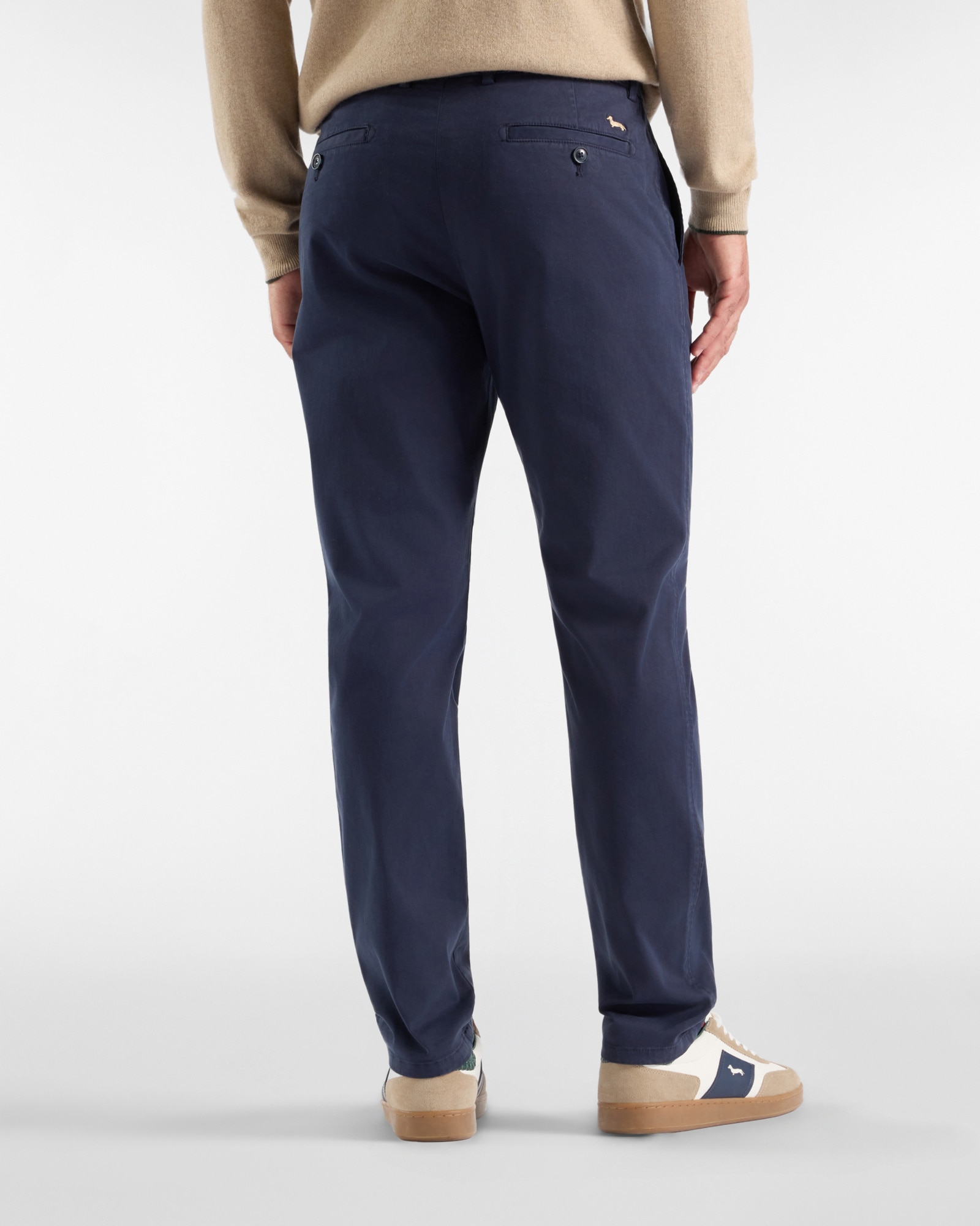 Chino de hombre en algodón elástico corte narrow - Harmont&Blaine - Azul marino Azul marino-2
