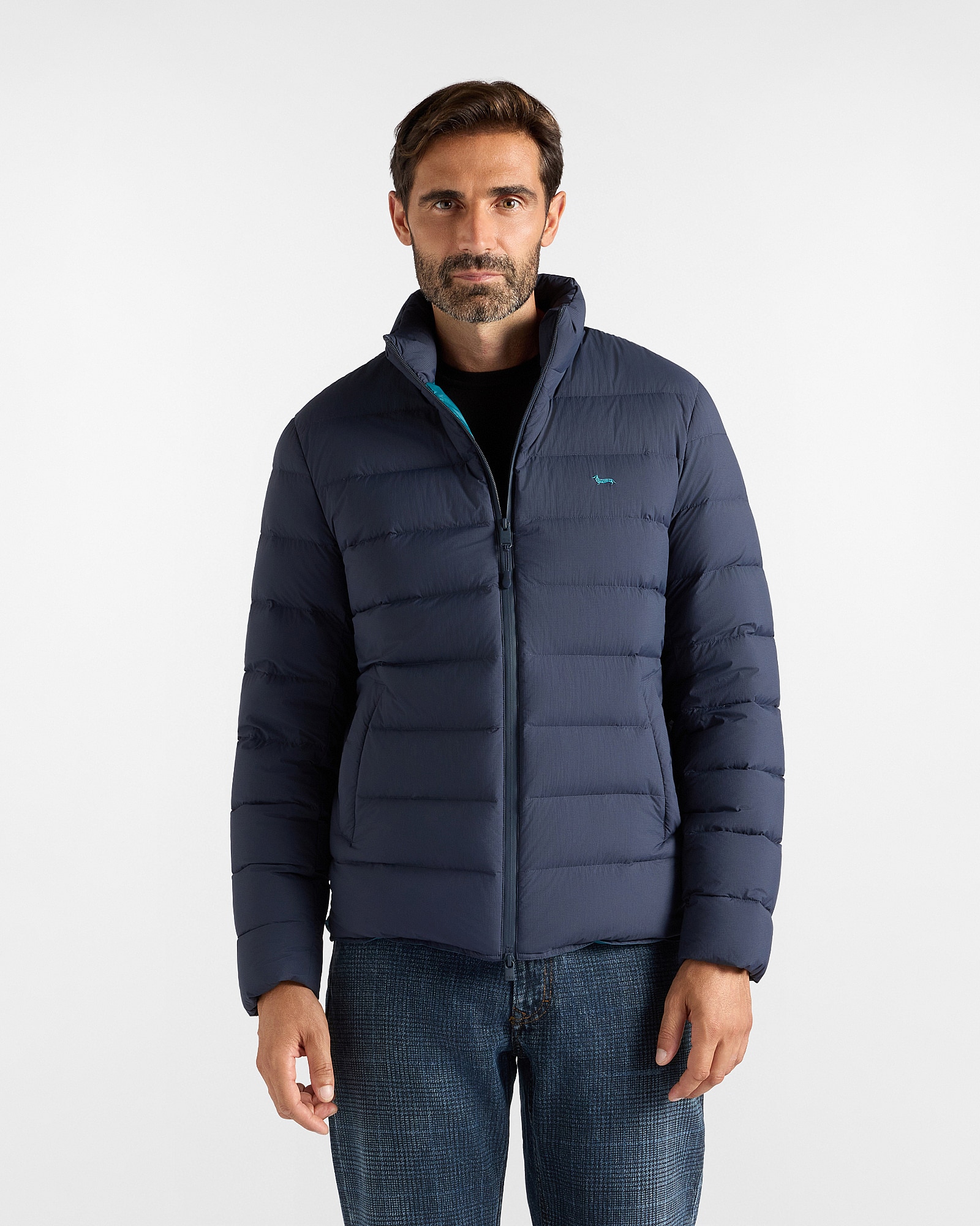 Bomber de hombre en plumón y nylon ripstop - Harmont&Blaine - Azul marino Azul marino-1