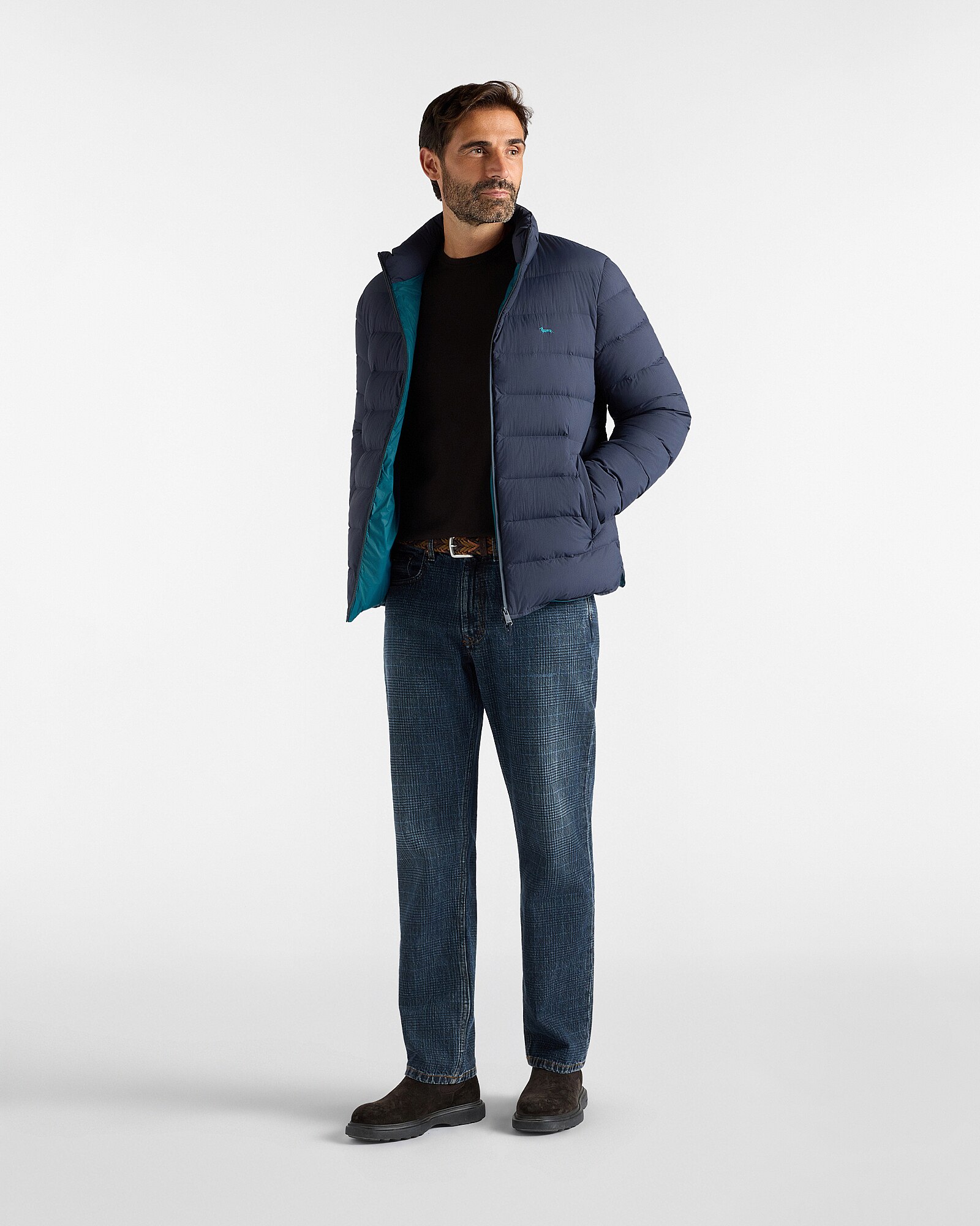 Bomber de hombre en plumón y nylon ripstop - Harmont&Blaine - Azul marino Azul marino-4