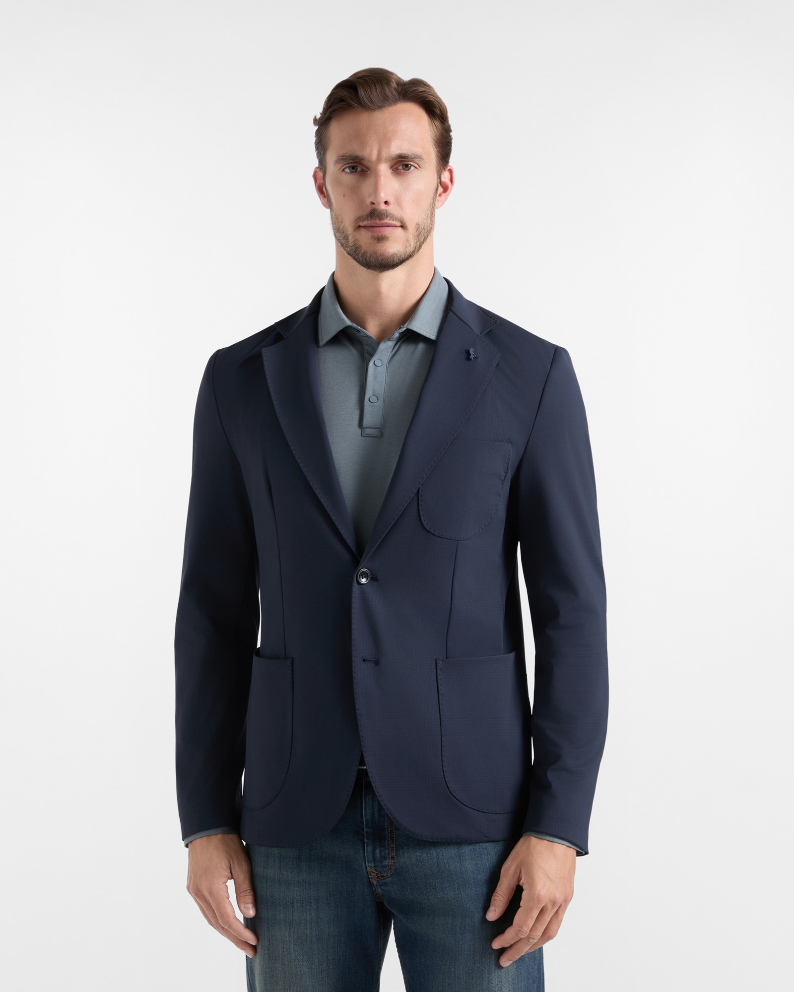 Imagen 0 de Cárdigan de hombre desestructurada made in italy Marino