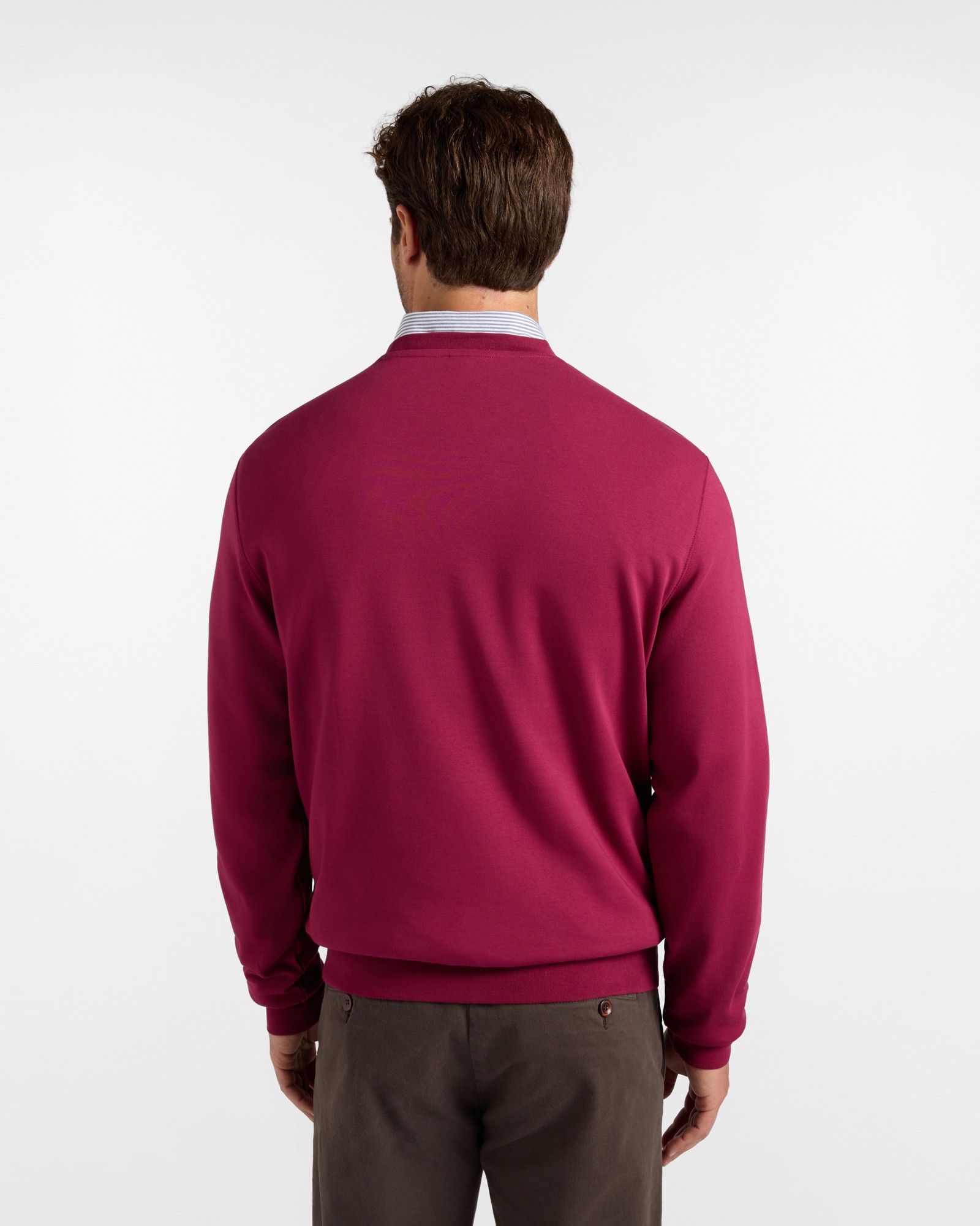 Sudadera de hombre con cuello redondo en algodón puro rojo con logo 3d - Harmont&Blaine - Rosa Rosa-2
