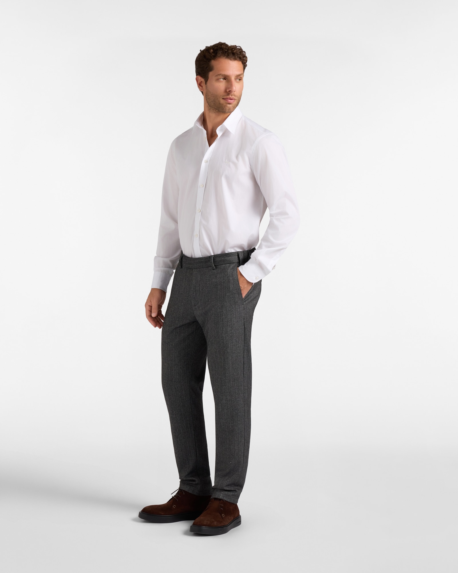 Camisa de hombre en popelín de corte regular - Harmont&Blaine - Blanco Blanco-4