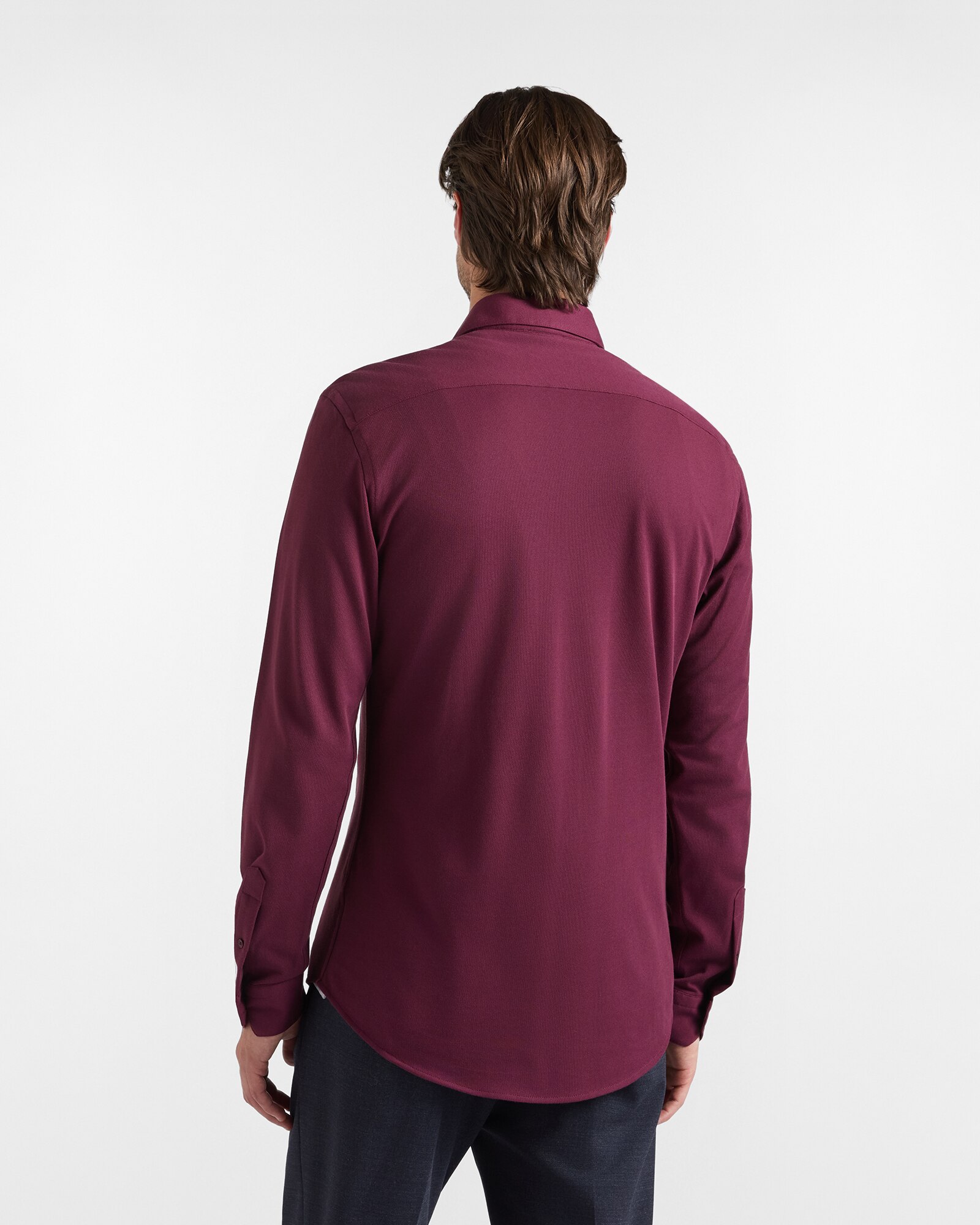 Camisa de hombre de piqué de color liso corte ceñido - Harmont&Blaine - Fucsia Fucsia-2