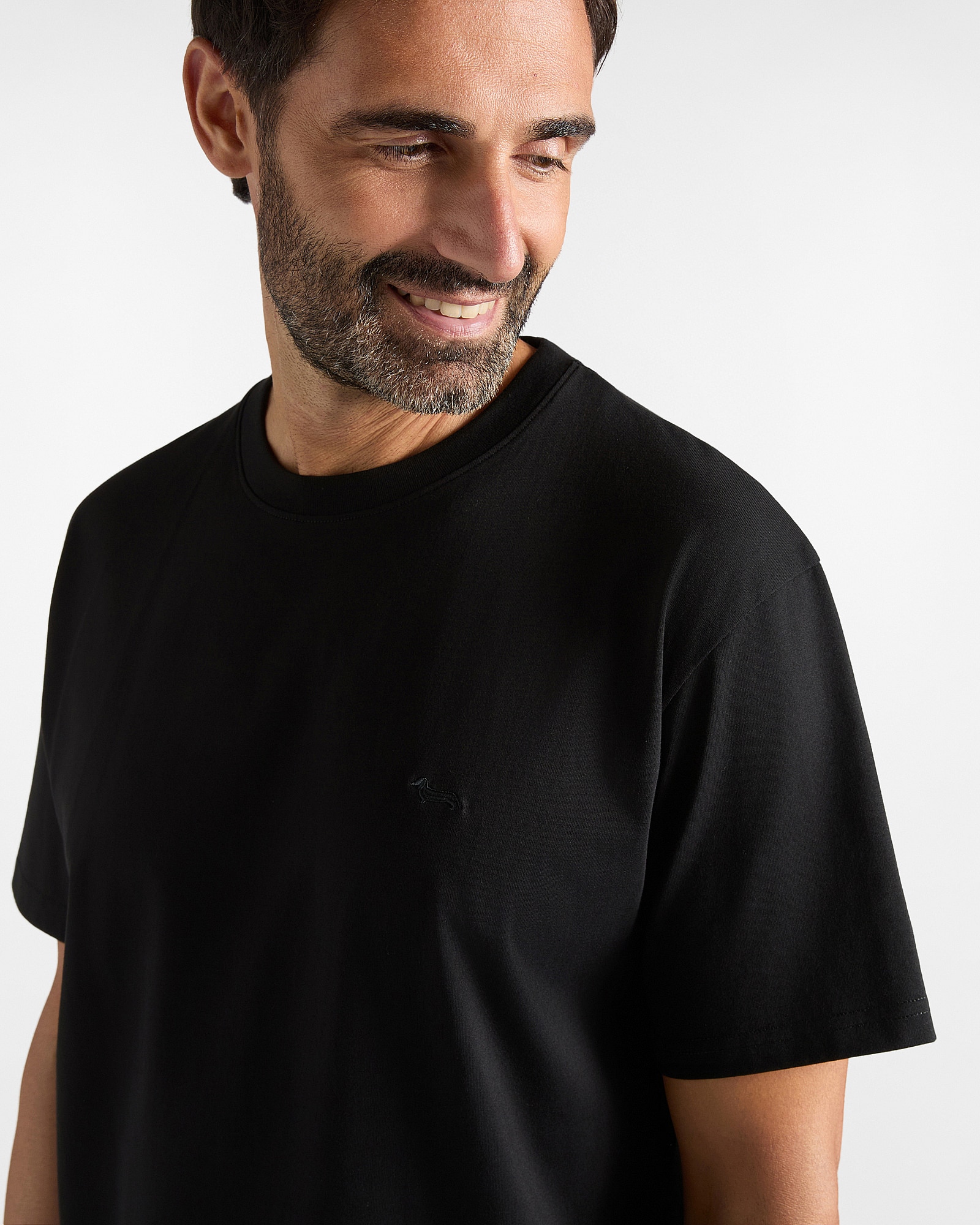 Camiseta de hombre en 100 % puro algodón corte holgado - Harmont&Blaine - Negro Negro-3
