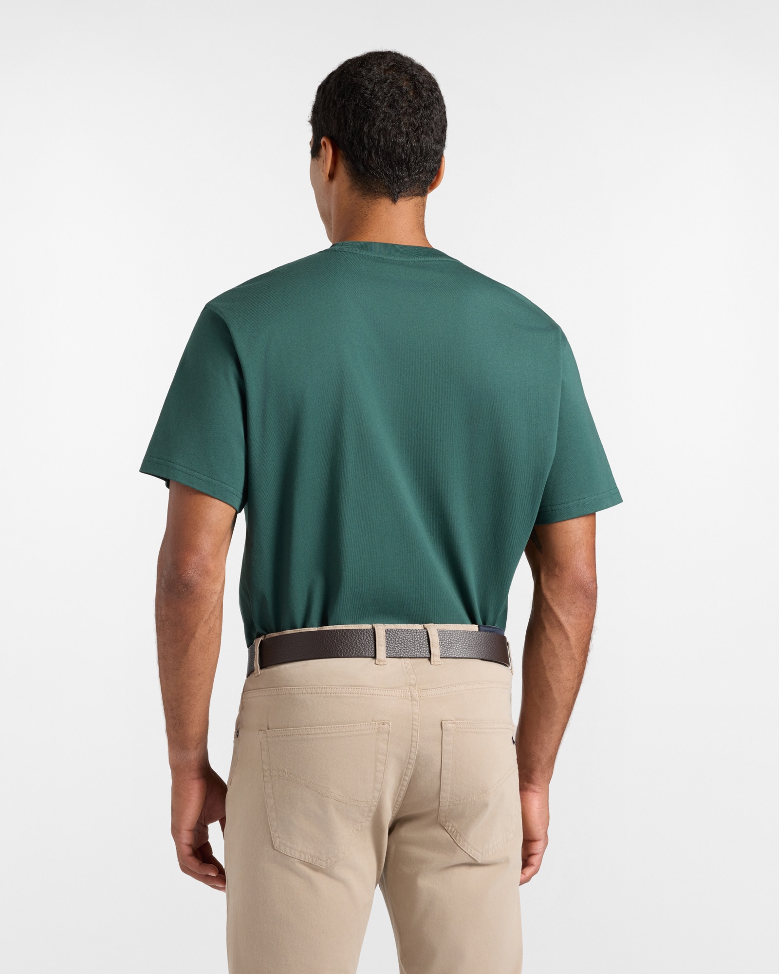 Camiseta de hombre de 100 % puro algodón y diseño holgado - Harmont&Blaine - Verde oscuro Verde oscuro-2