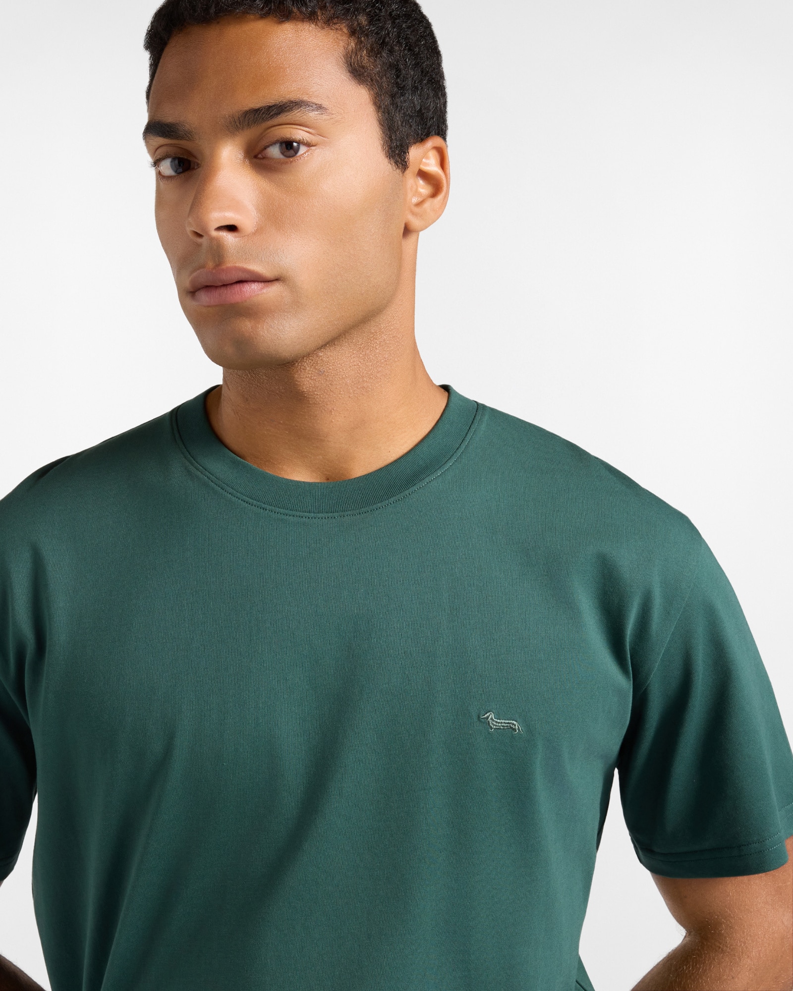 Camiseta de hombre de 100 % puro algodón y diseño holgado - Harmont&Blaine - Verde oscuro Verde oscuro-3