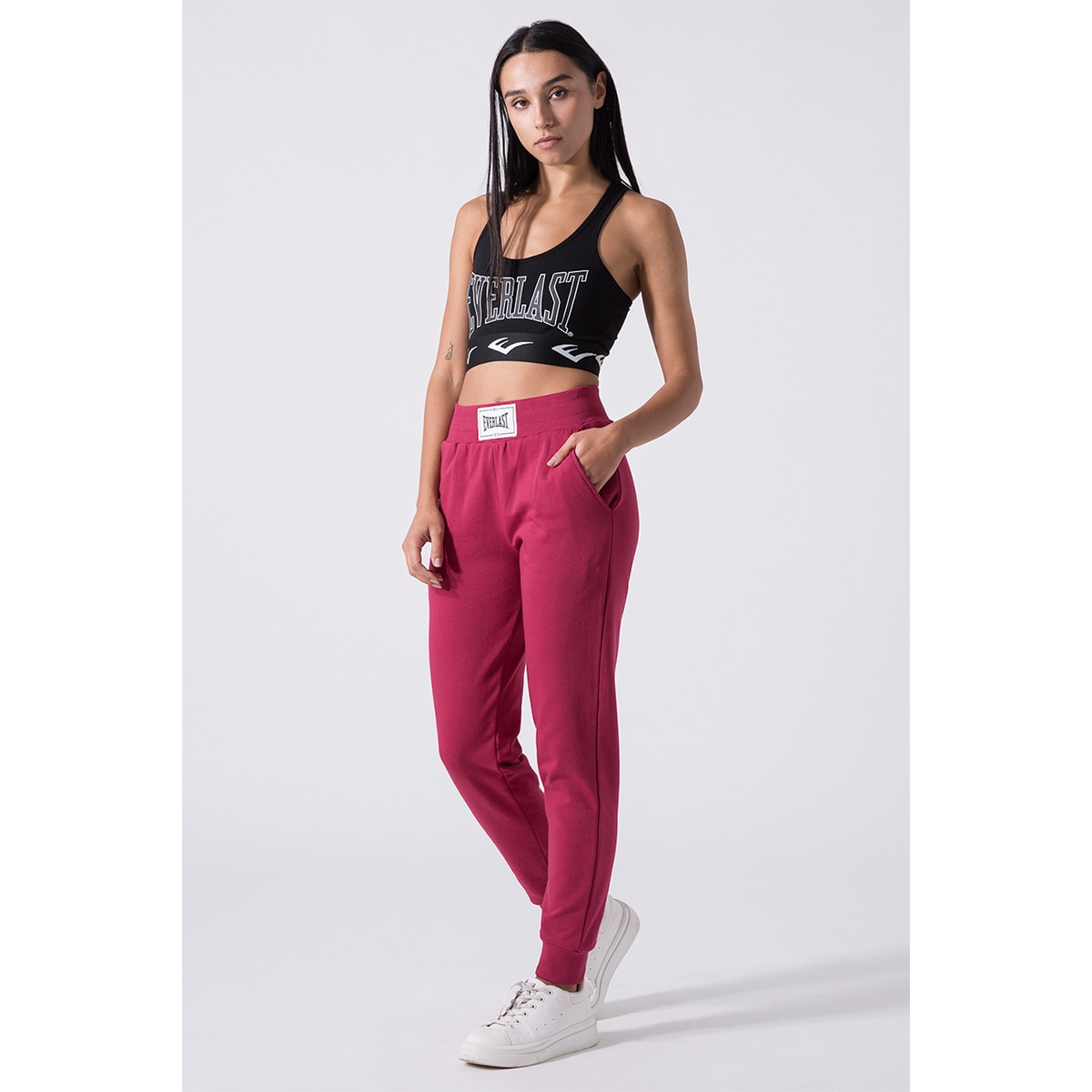 Pantalón de mujer bajo ceñido Everlast - Rojo Rojo-2
