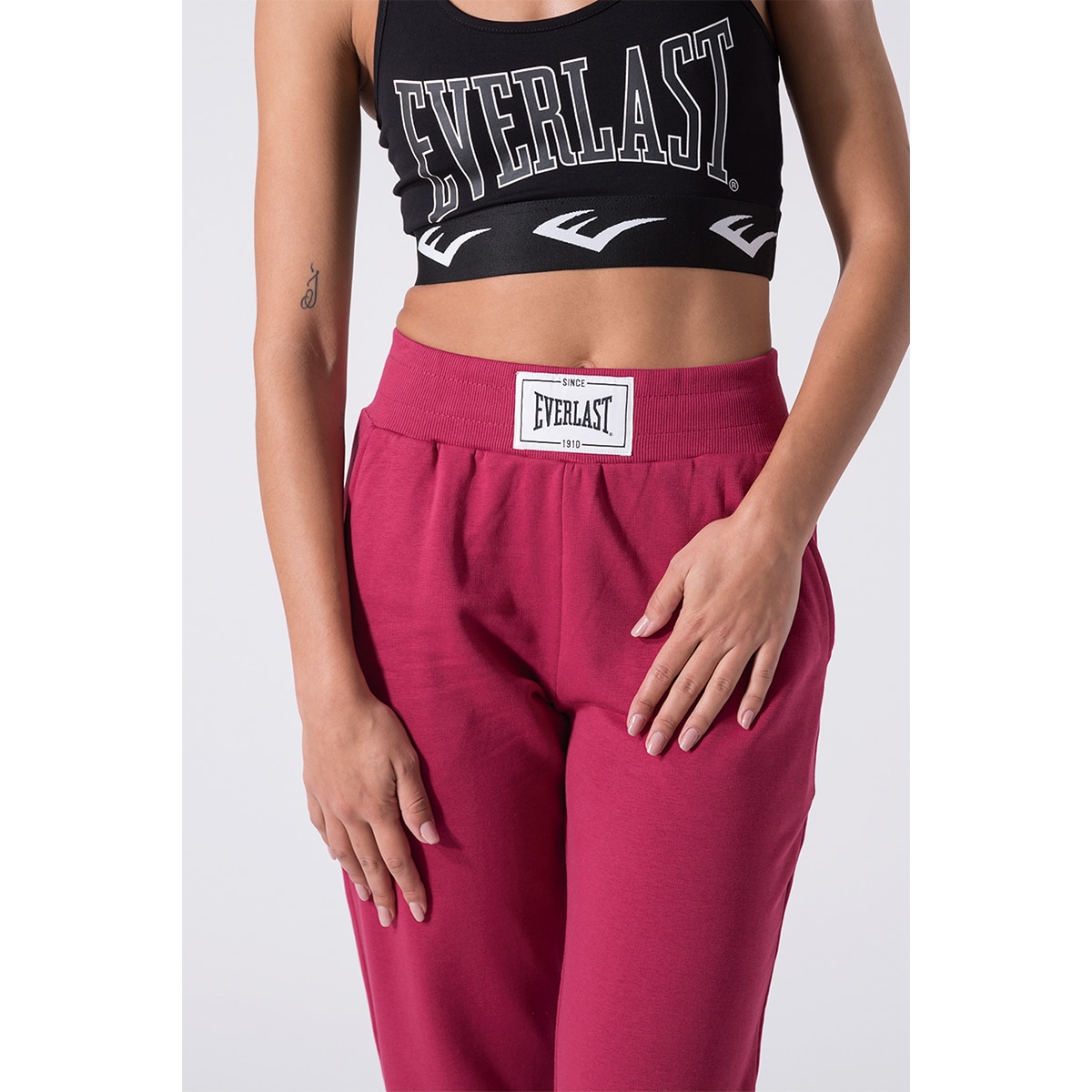 Pantalón de mujer bajo ceñido Everlast - Rojo Rojo-4