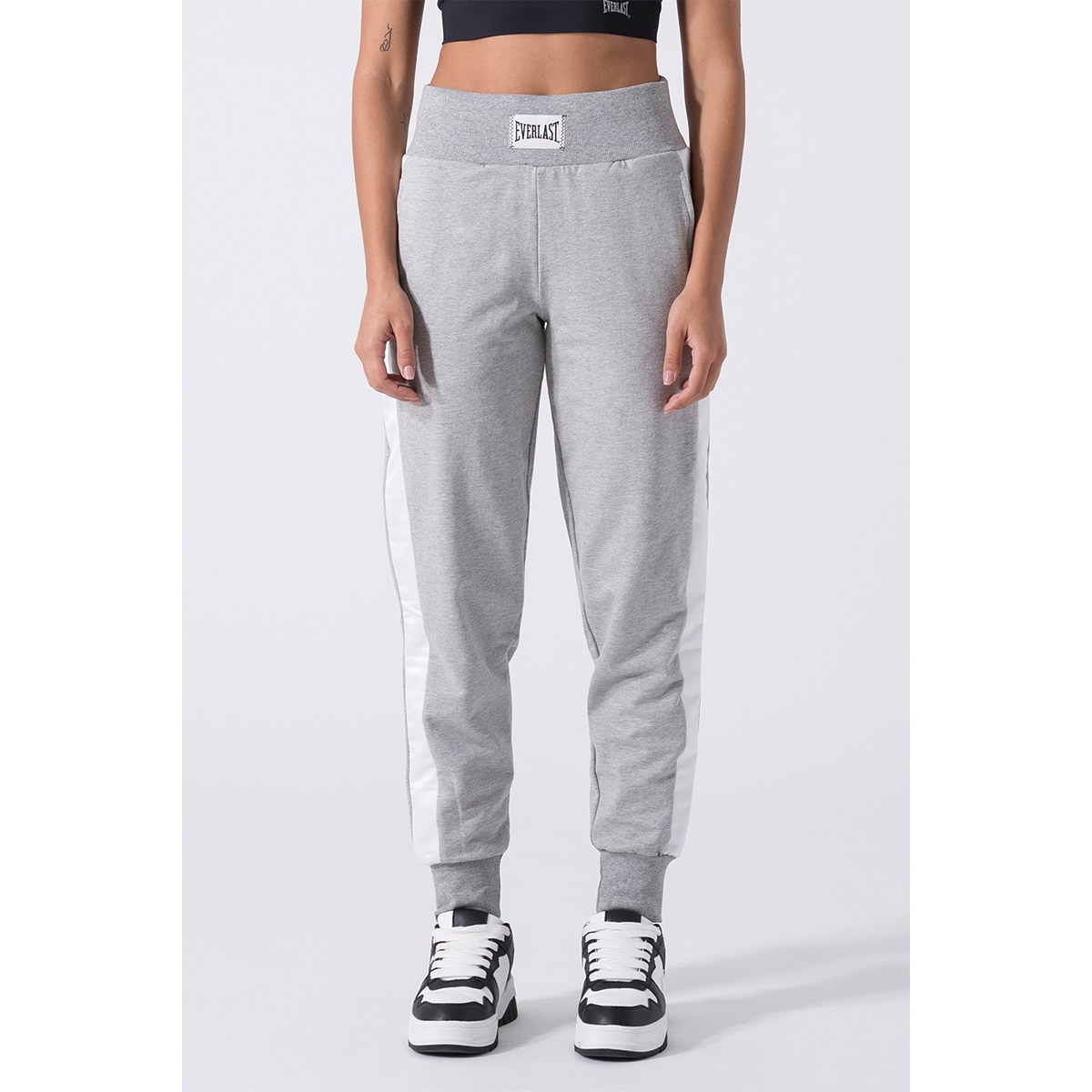 Imagen 0 de Pantalón de mujer bandas laterales satén Everlast Blanco