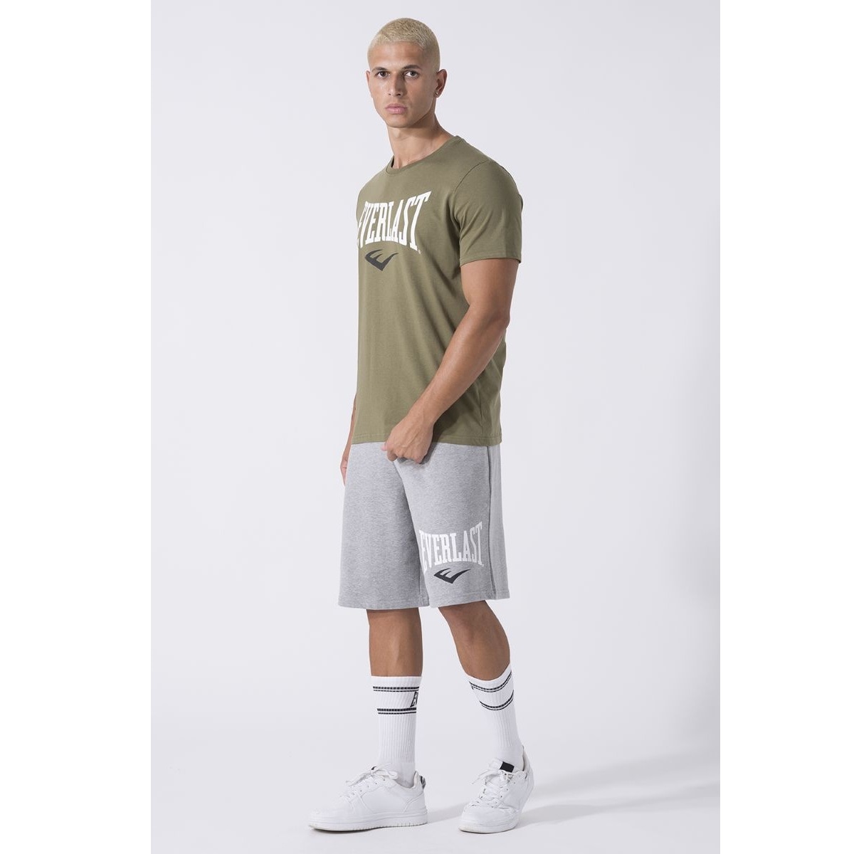 Camiseta de hombre fitted Everlast - Verde militar Verde militar-2