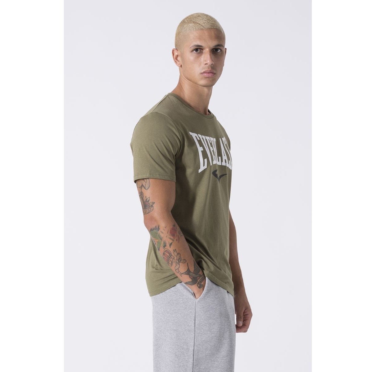 Camiseta de hombre fitted Everlast - Verde militar Verde militar-3