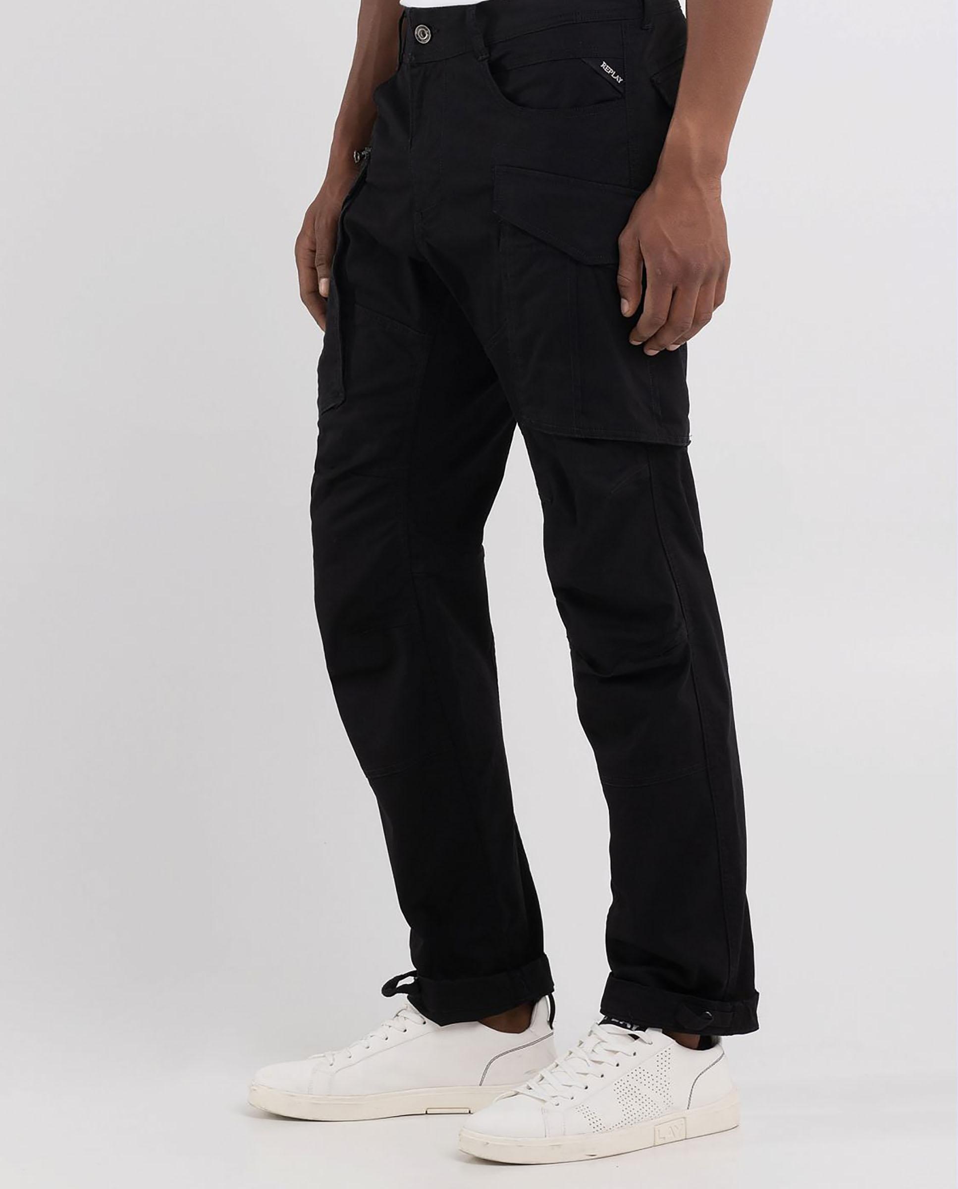 Imagen 3 de Pantalón cargo de hombre regular - Replay - Negro Negro