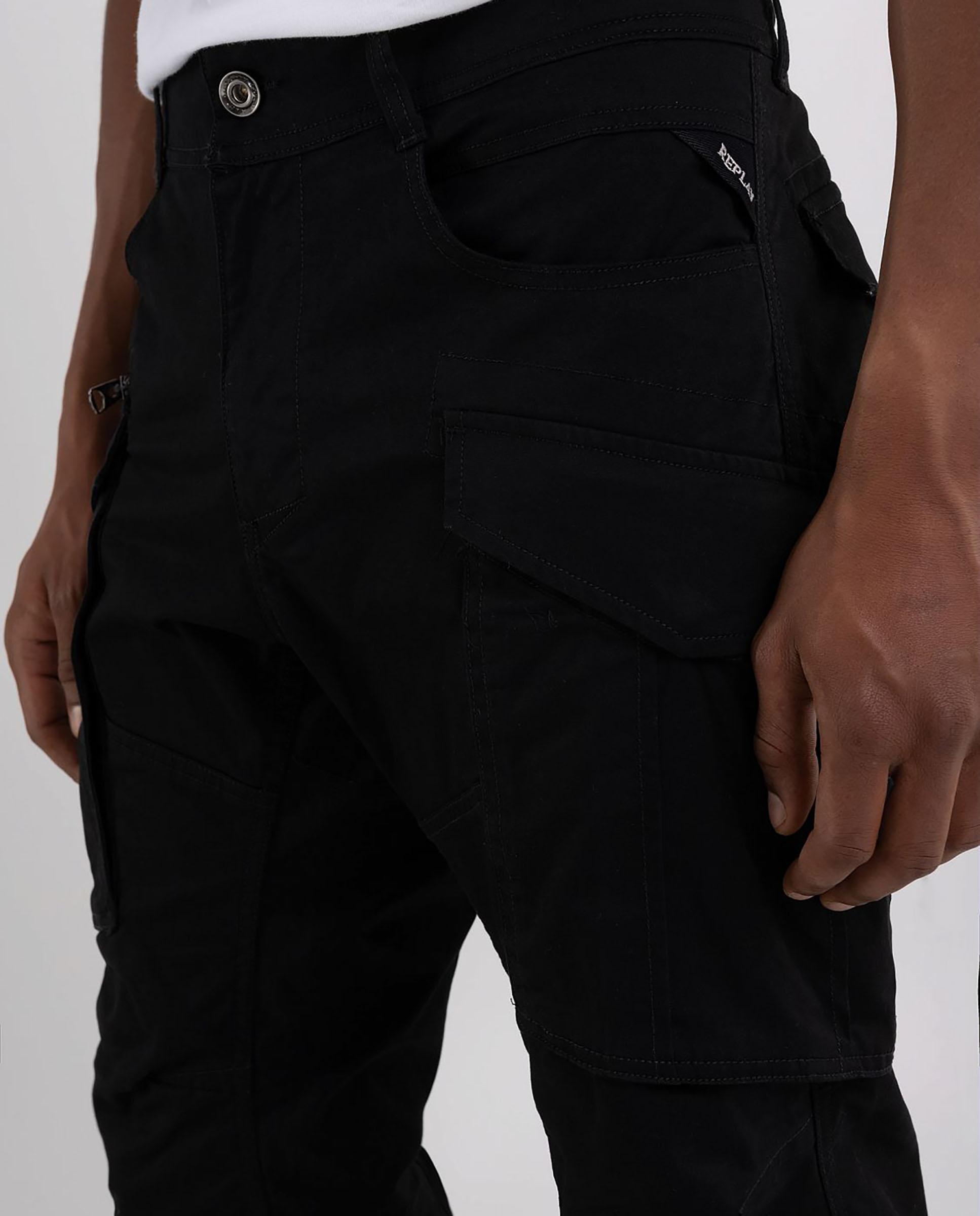 Imagen 4 de Pantalón cargo de hombre regular - Replay - Negro Negro