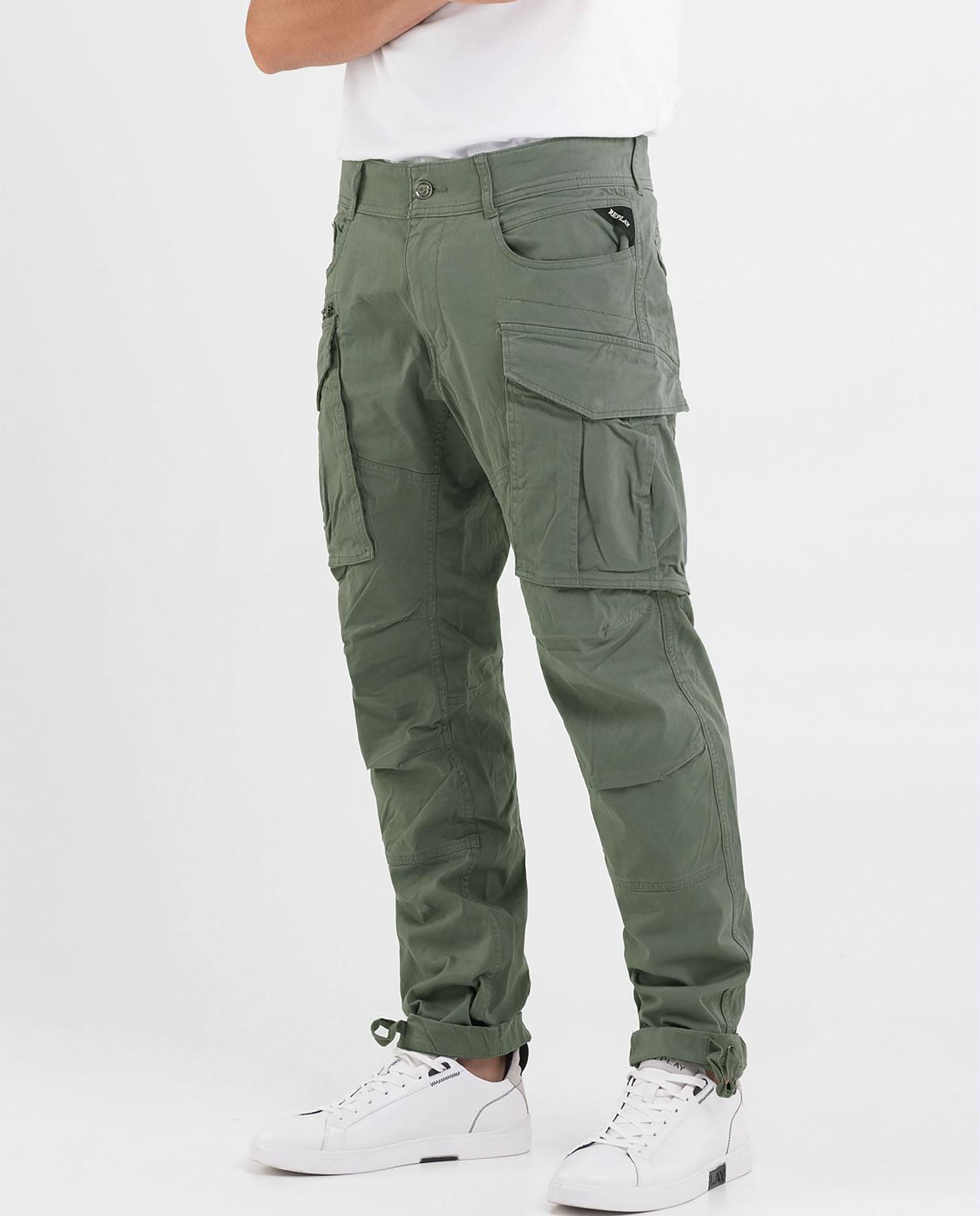 Imagen 2 de Pantalón cargo de hombre con trabillas - Replay - Verde militar Verde militar