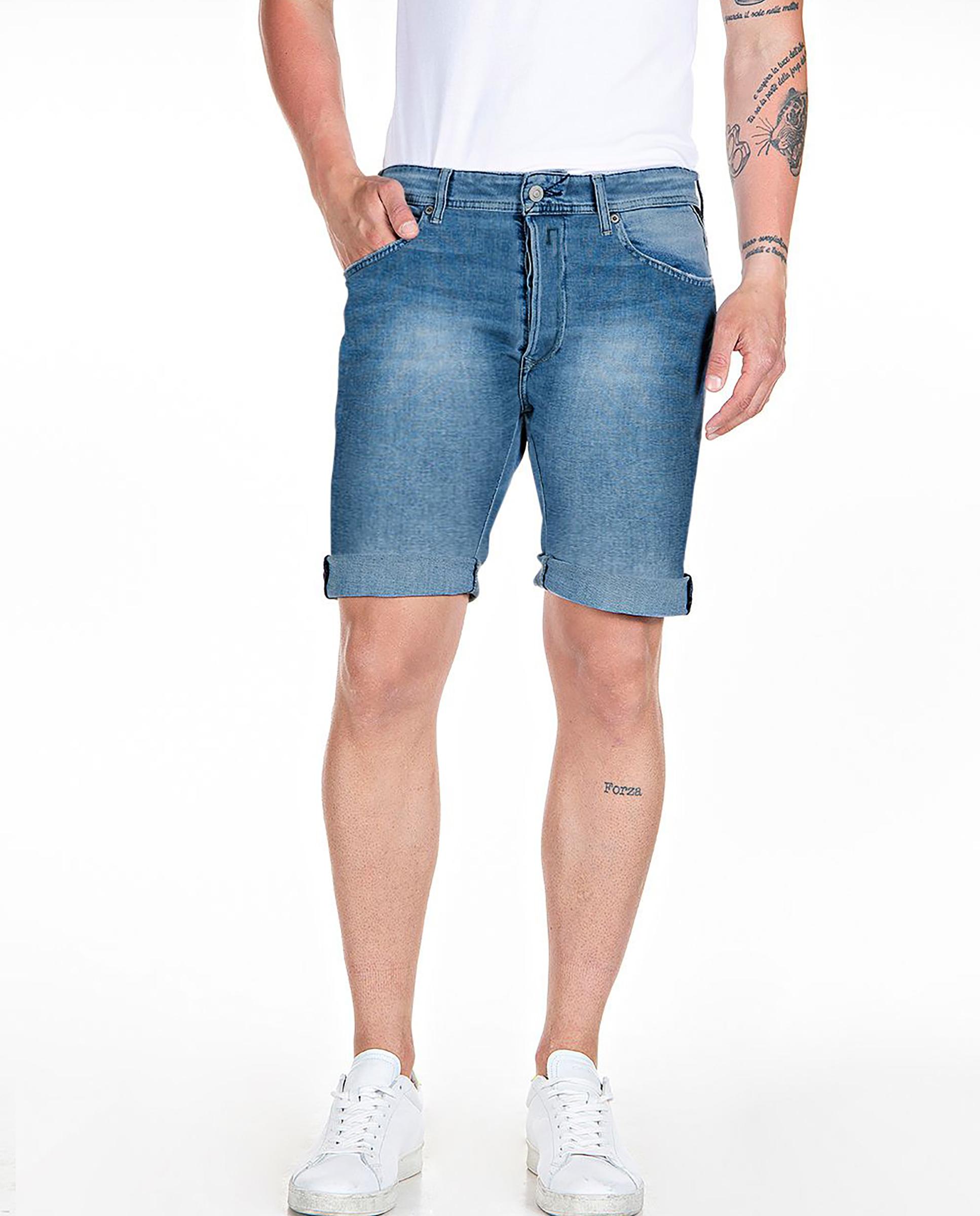 Replay - Pantalones cortos vaqueros de hombre cinco bolsillos.