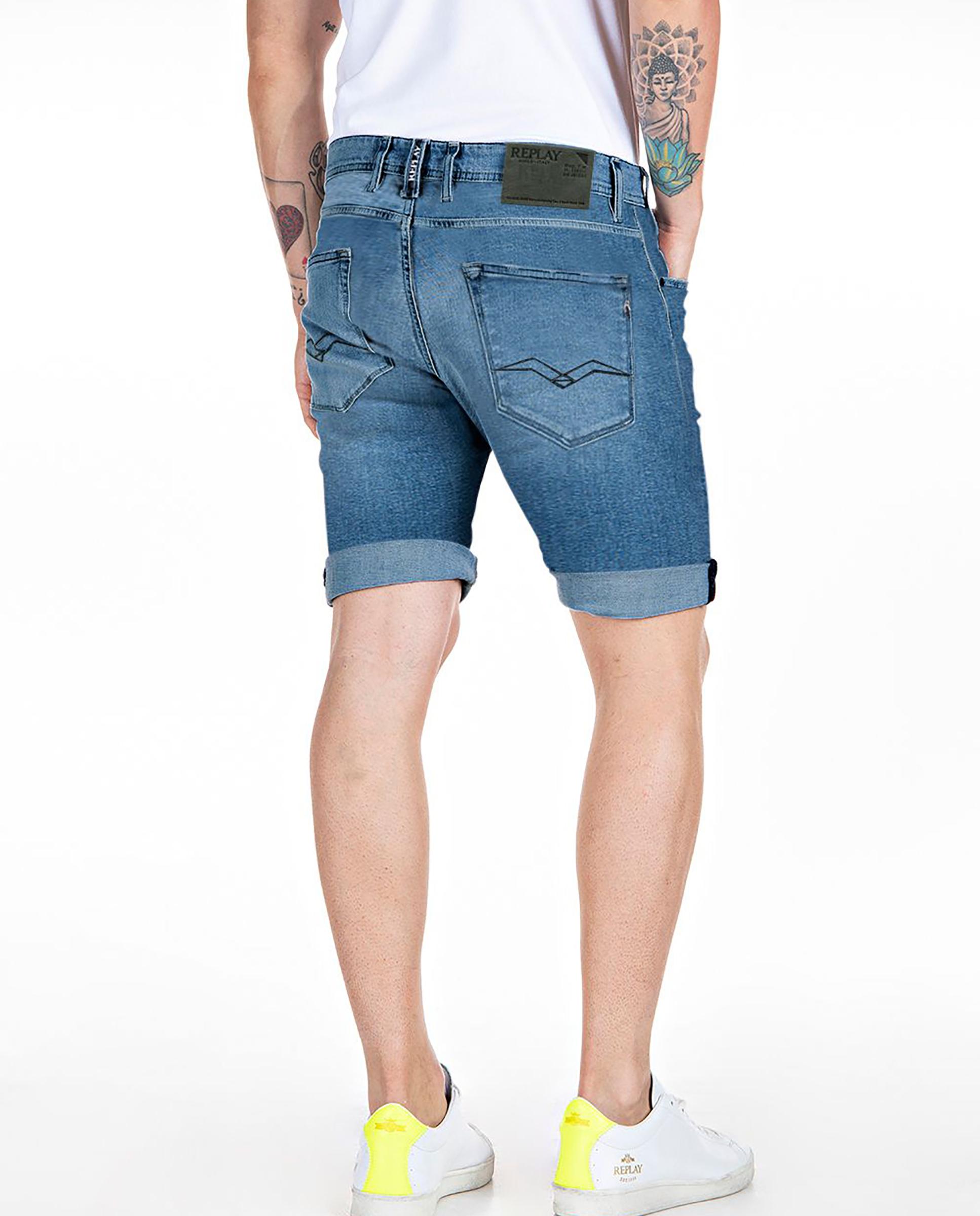 Pantalones cortos vaqueros de hombre cinco bolsillos - Replay - Azul Azul-2