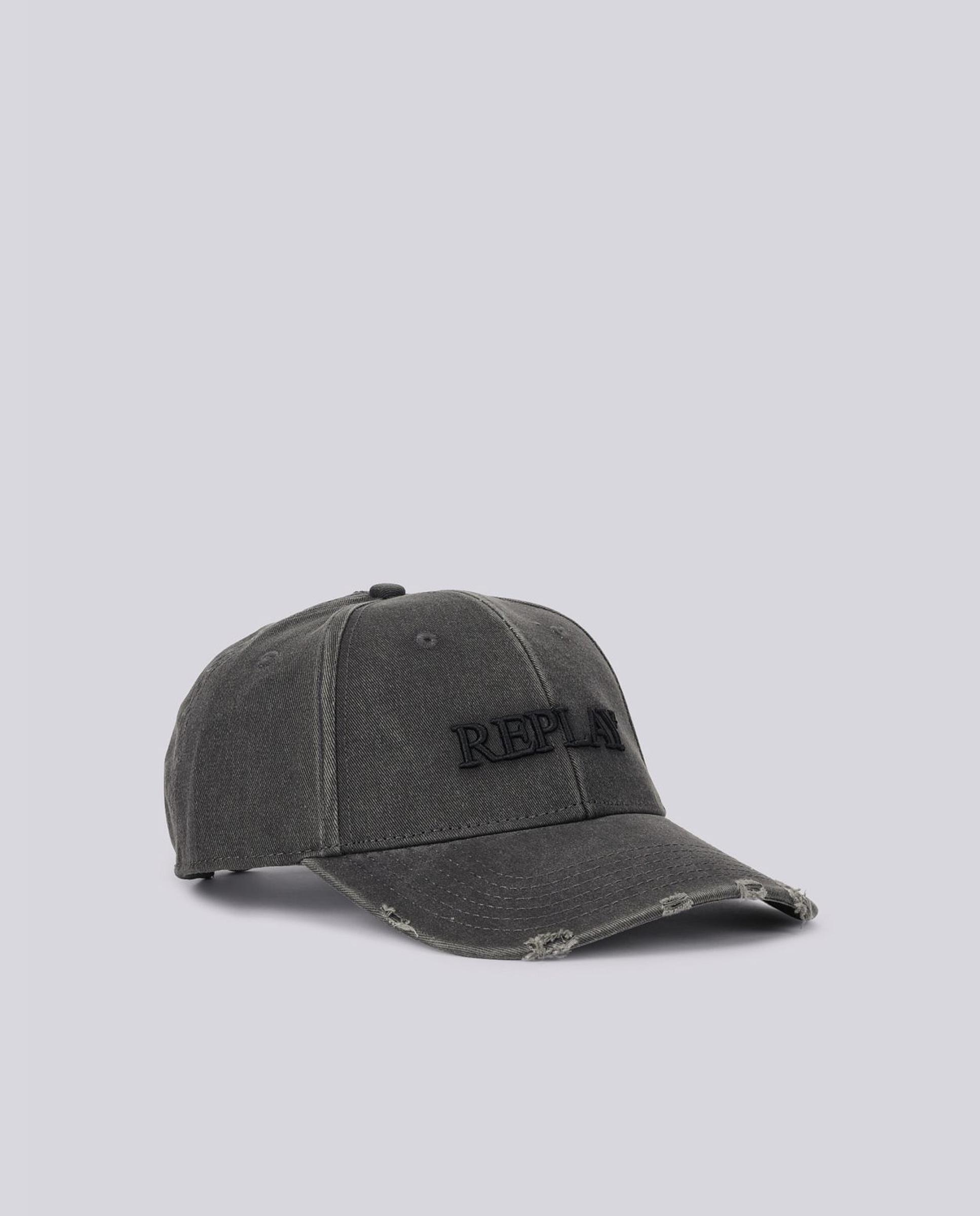 Imagen 1 de Gorra de hombre efecto lavado con logo bordado Negro