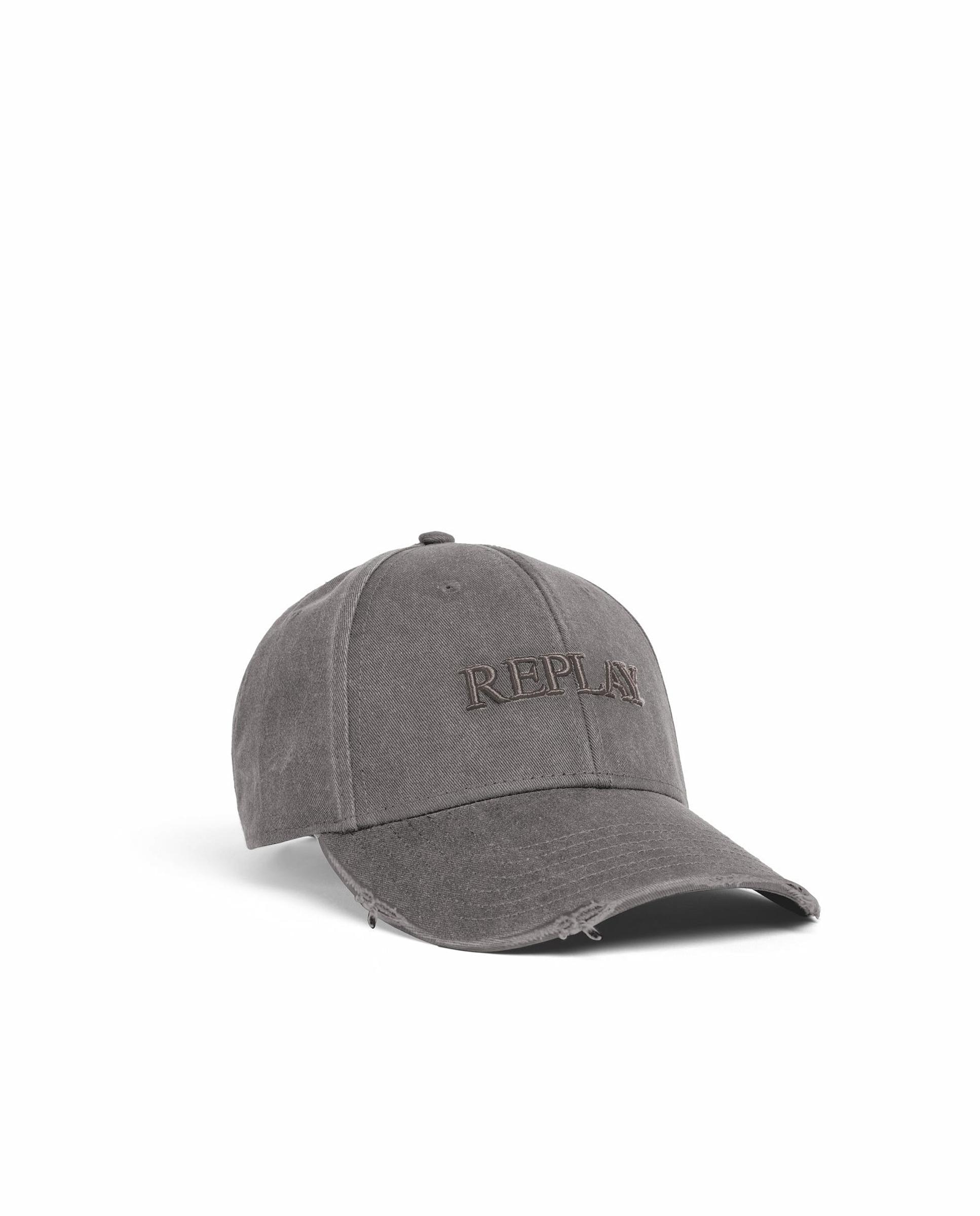 Imagen 0 de Gorra de hombre efecto lavado con logo bordado Gris
