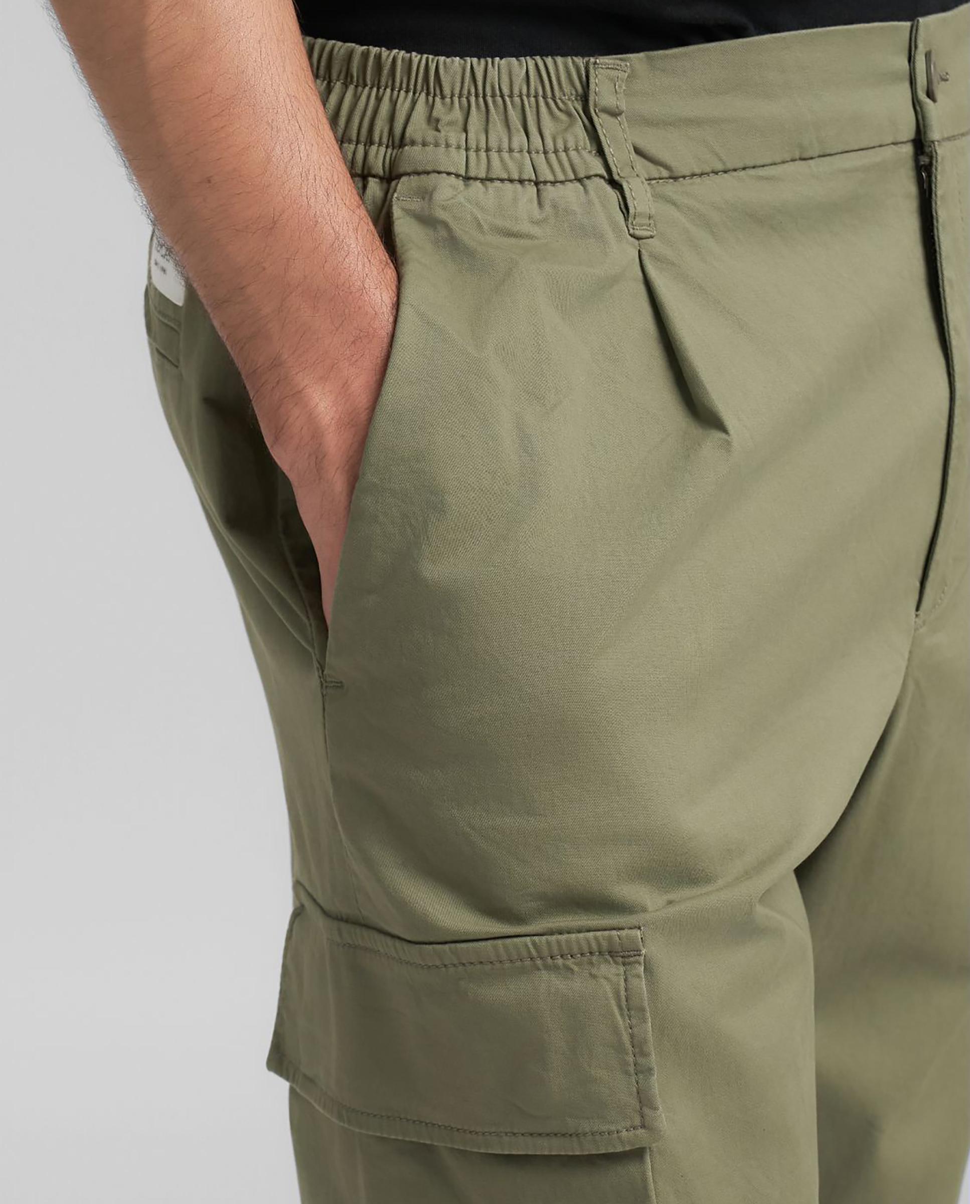 Pantalón de hombre tipo cargo con cintura elástica - Replay - Kaki Kaki-5