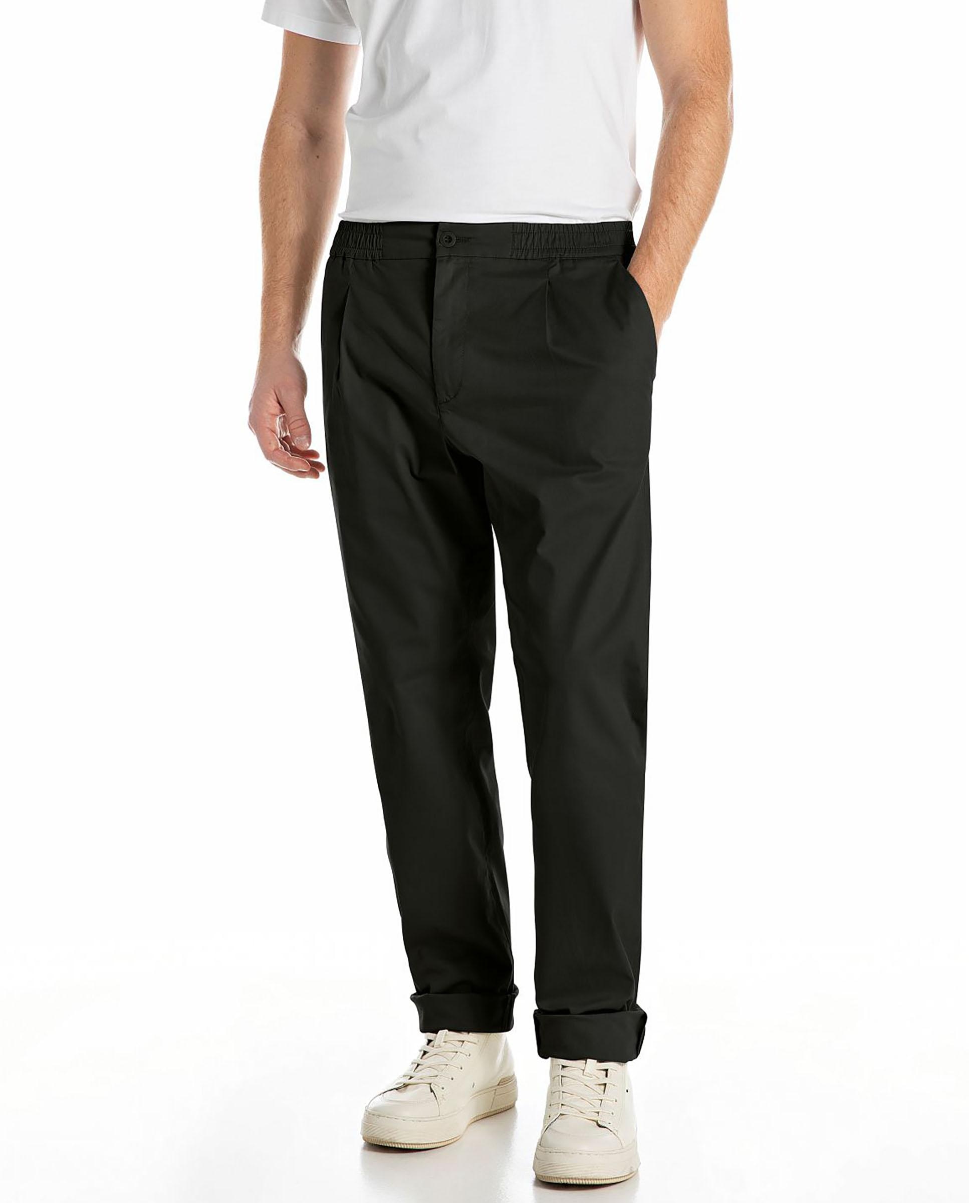 Imagen 0 de Chino de hombre relaxed fit de algodón Negro
