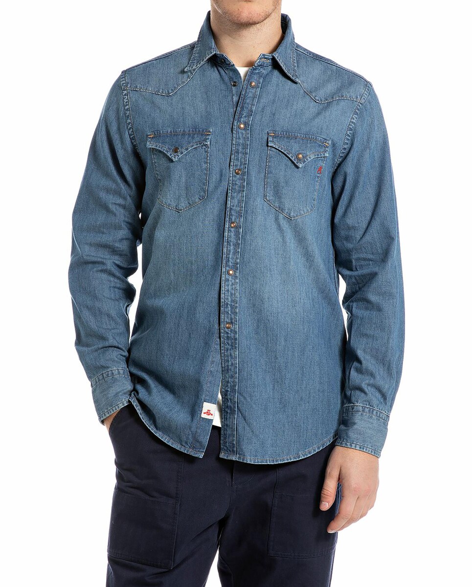 Corte Inglés Camisas Replay Hombre Replay Denim Shirt Dark Blue En