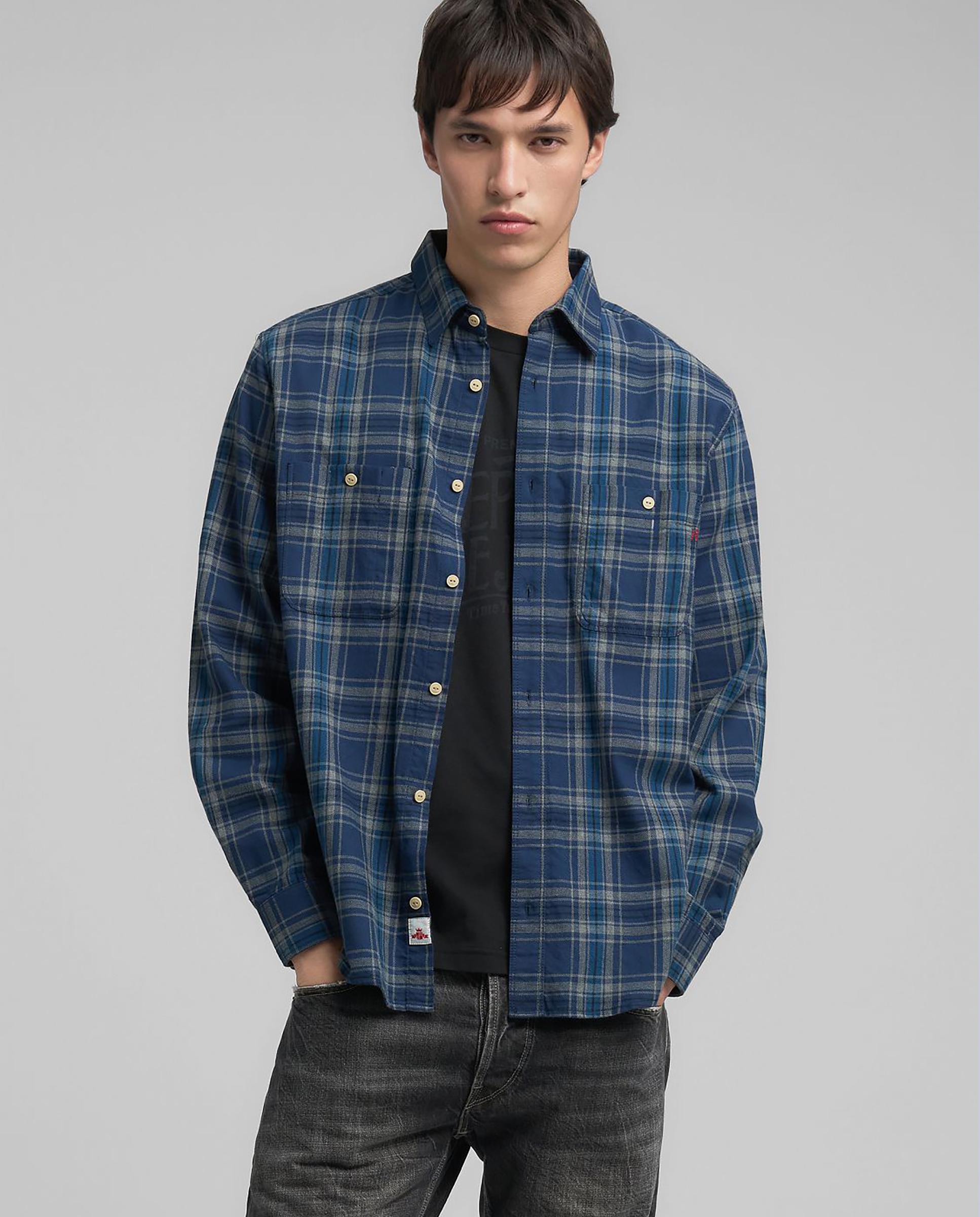 Replay - Camisa de hombre relaxed fit de cuadros.