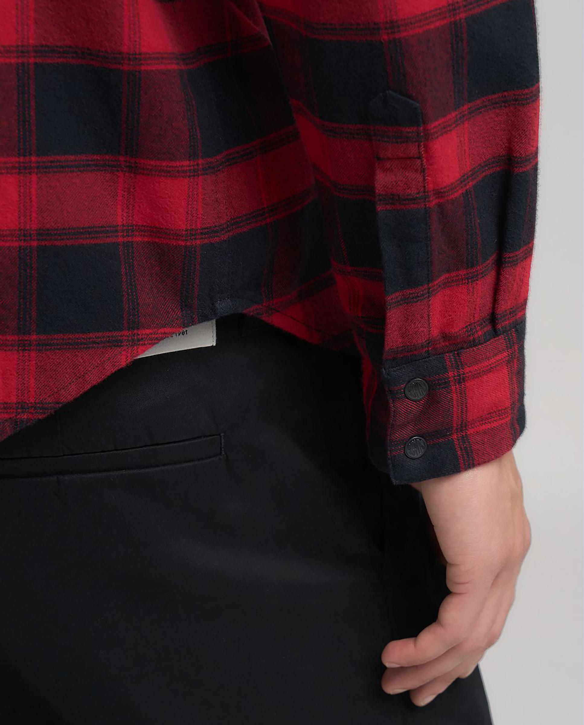 Camisa de hombre de manga larga a cuadros - Replay - Rojo Rojo-6
