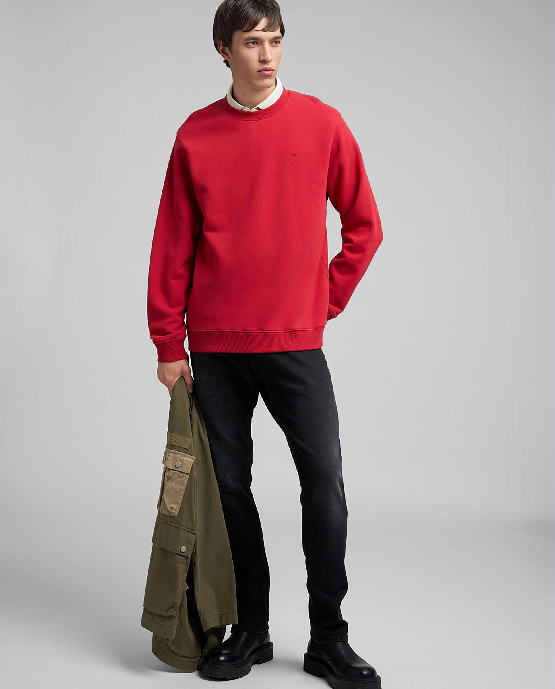 Imagen 0 de Sudadera de hombre de cuello redondo con R bordada Rojo