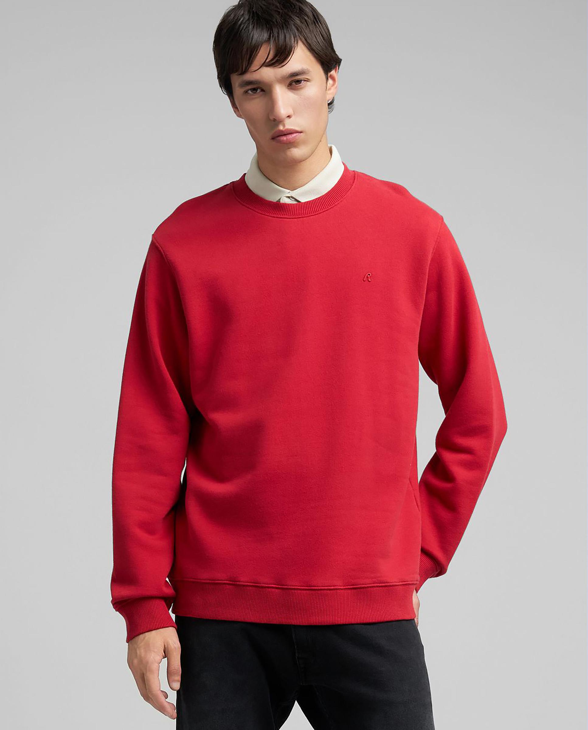 Sudadera de hombre de cuello redondo con R bordada - Replay - Rojo Rojo-2
