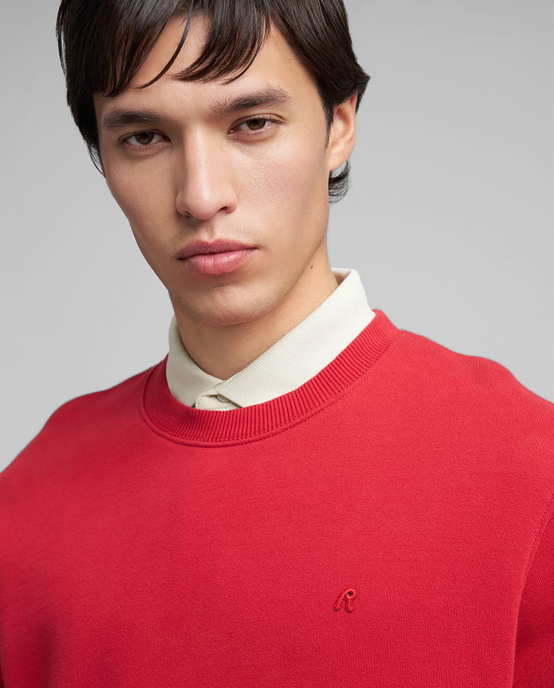 Sudadera de hombre de cuello redondo con R bordada - Replay - Rojo Rojo-5