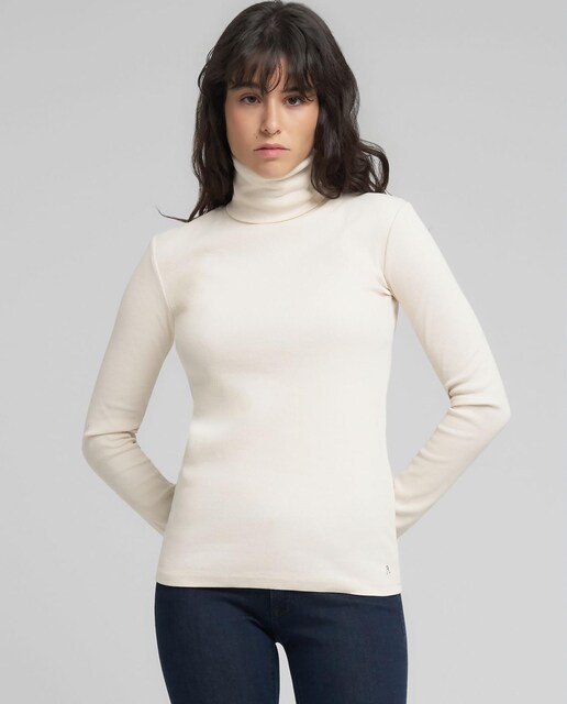 Imagen 0 de Camiseta de mujer de manga larga y cuello vuelto