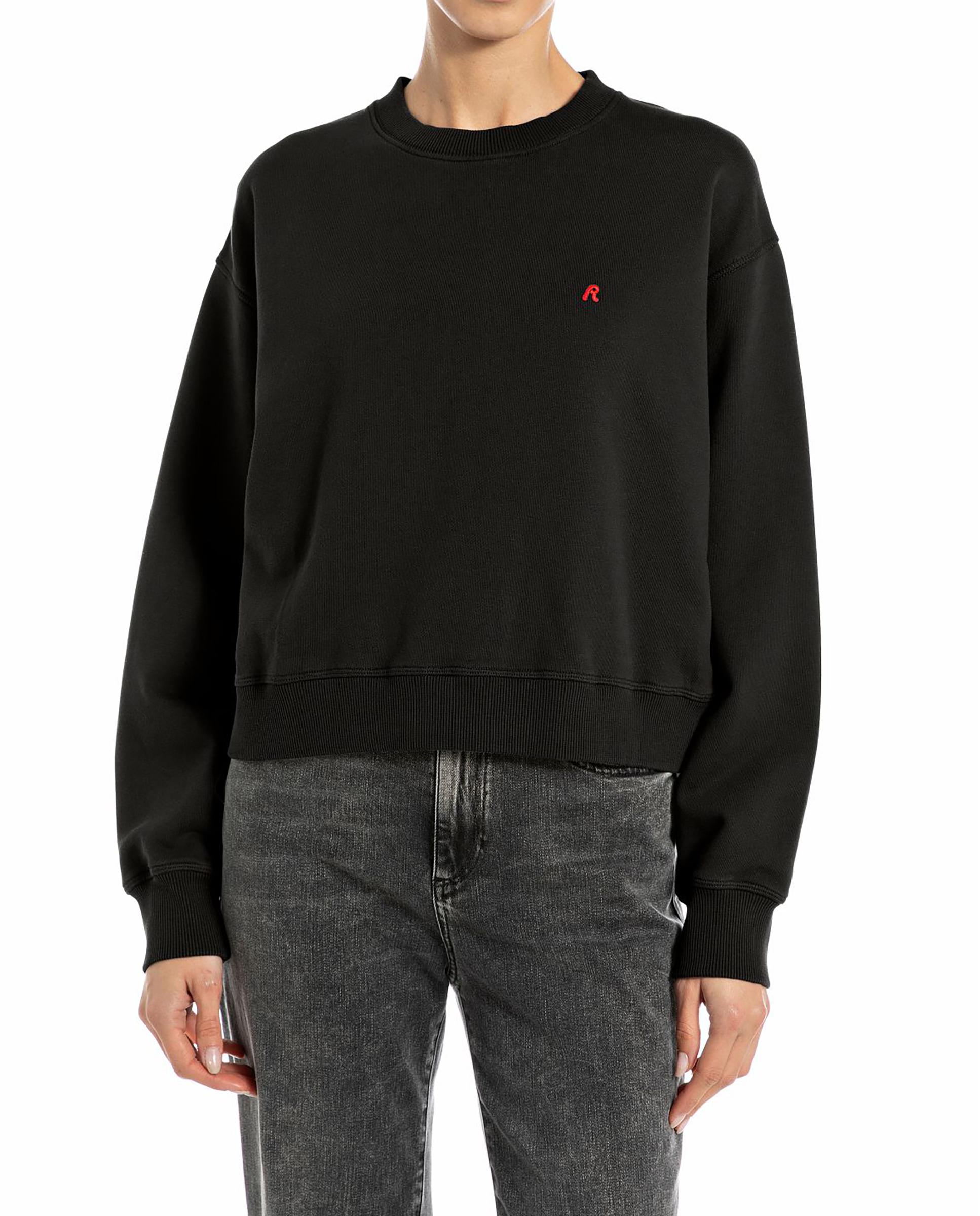 Sudadera de mujer de algodón de cuello redondo - Replay - Negro Negro-1