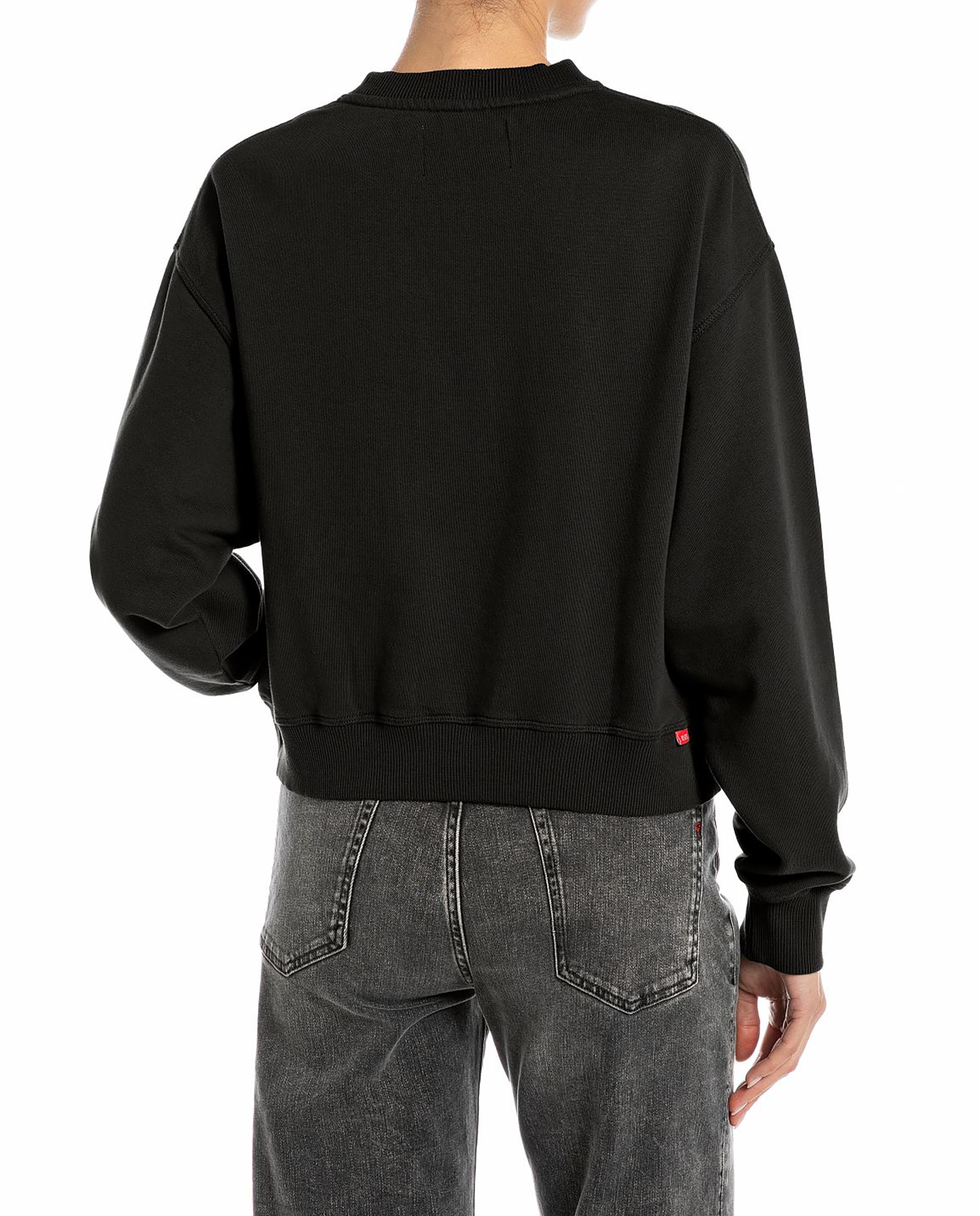 Sudadera de mujer de algodón de cuello redondo - Replay - Negro Negro-2
