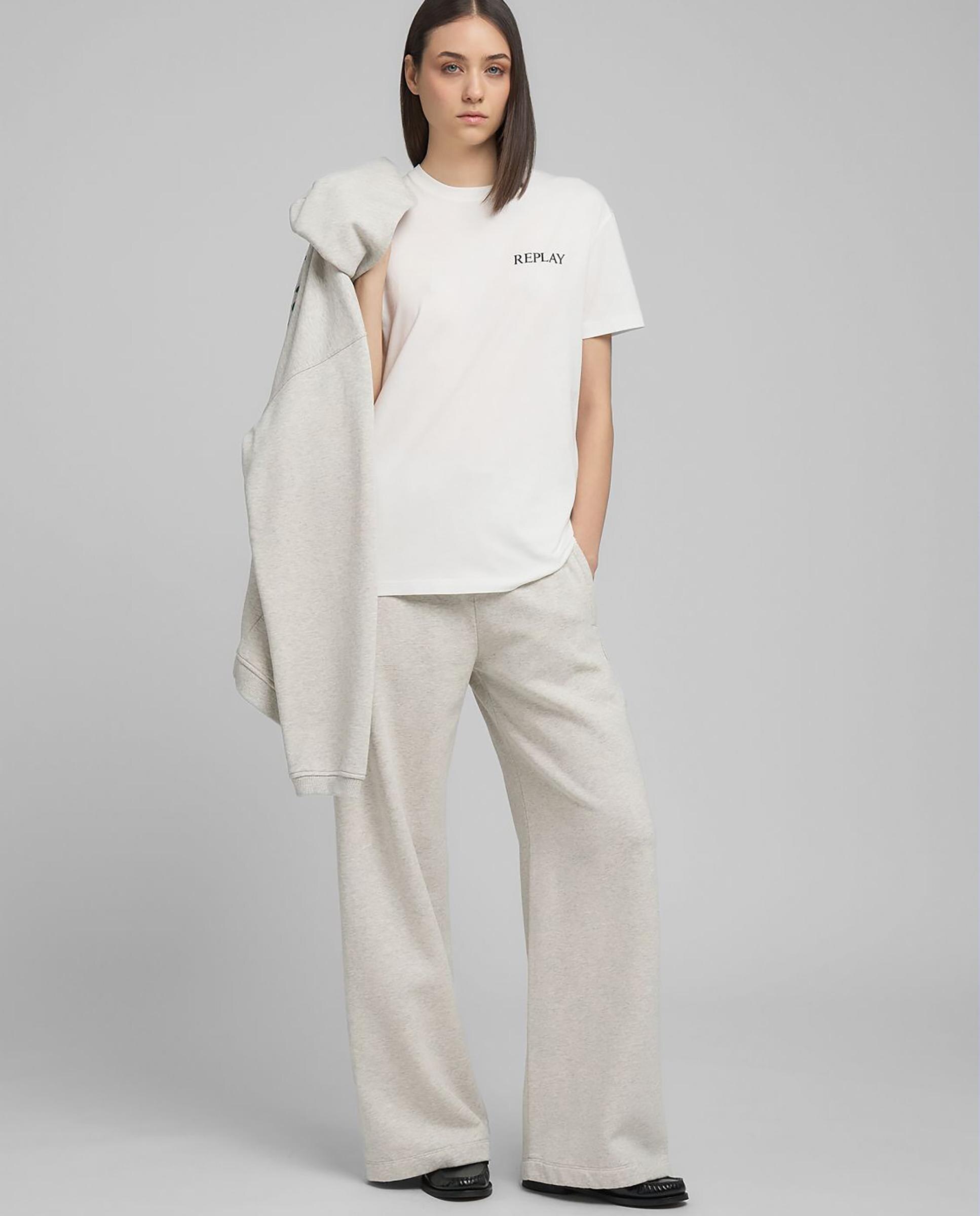Camiseta de mujer de manga corta y cuello redondo - Replay - Blanco Blanco-1